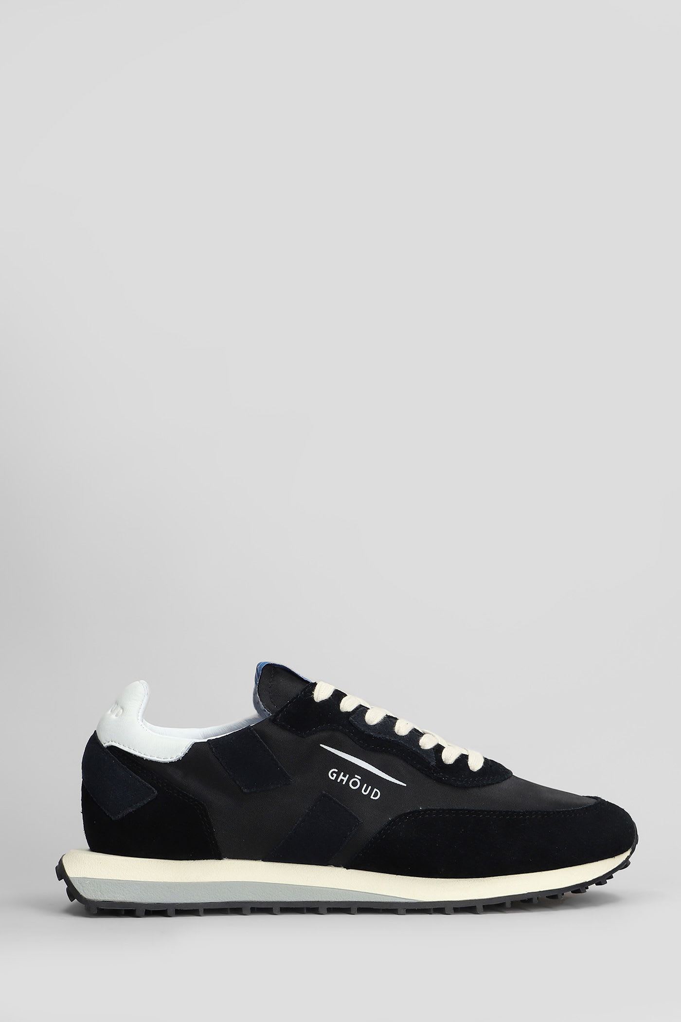 Rush Low Sneakers In Black Suede And Fabric