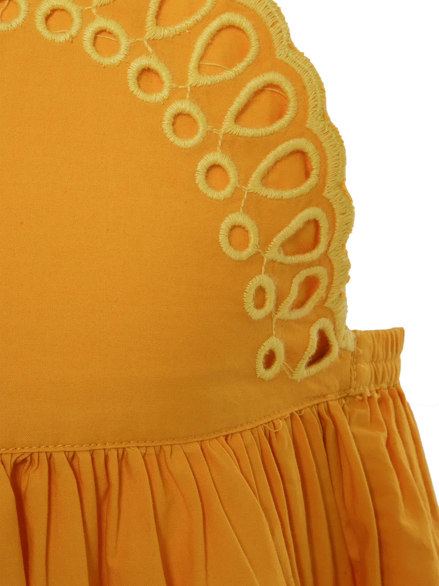 Shop Stella Mccartney Emroidered Yellow Dress