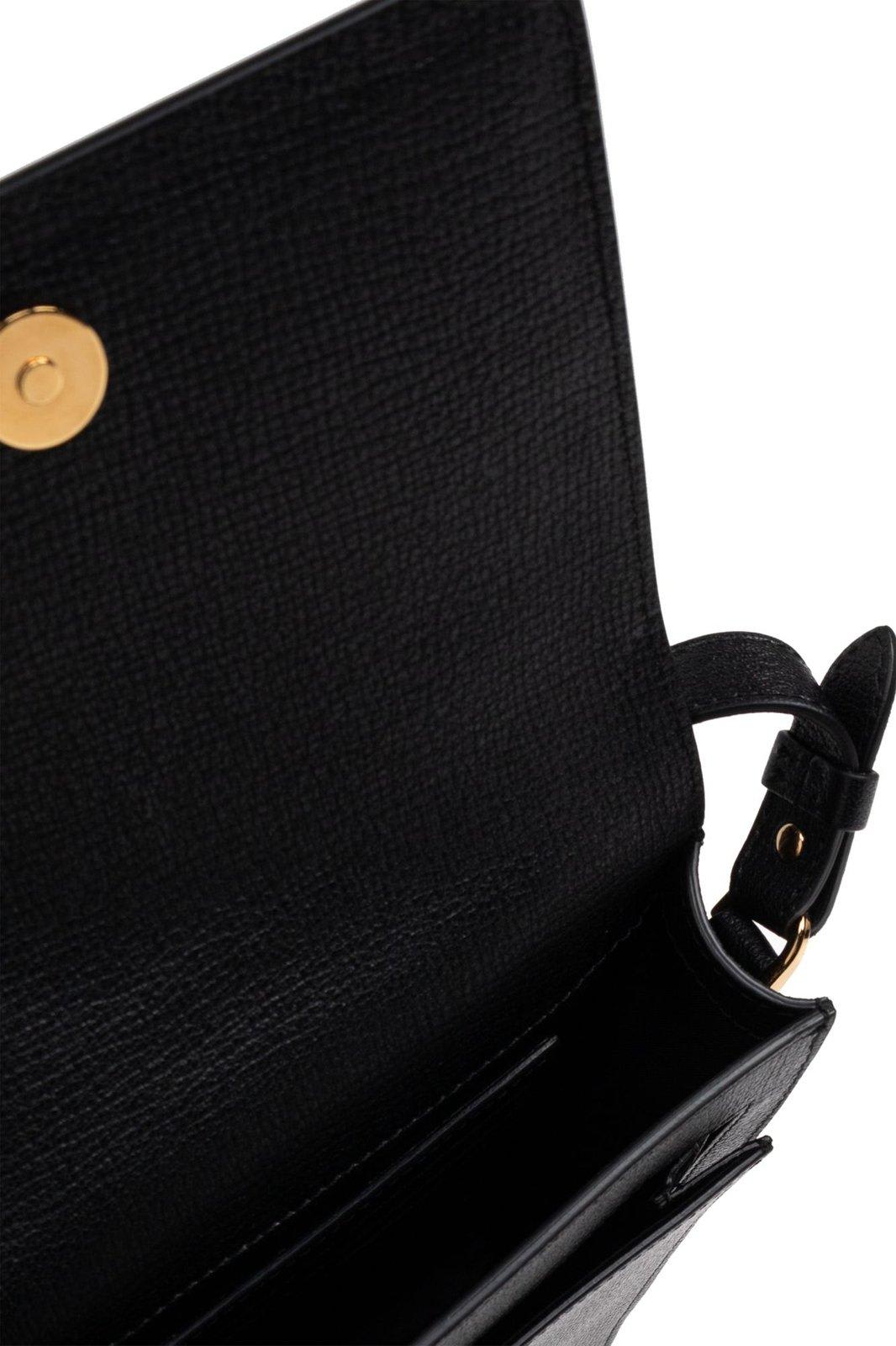 Versace Medusa Biggie Foldover Top Crossbody Bag In Blackgold