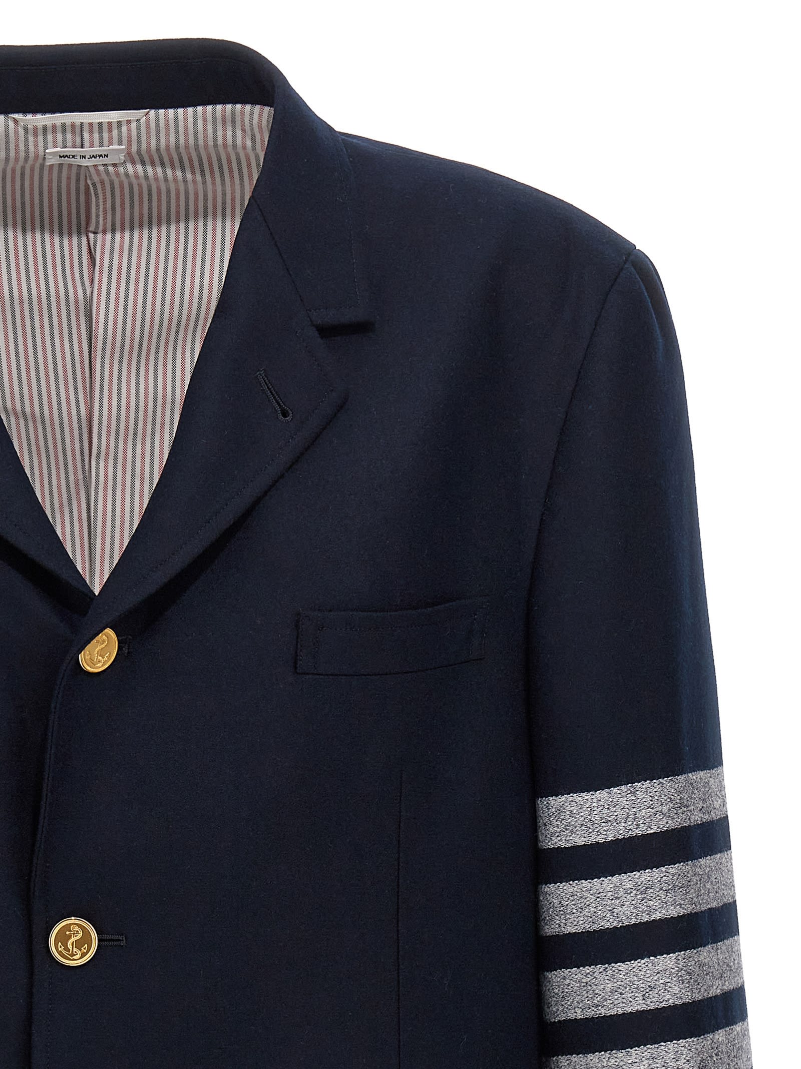 Shop Thom Browne 4 Bar Blazer In Blue