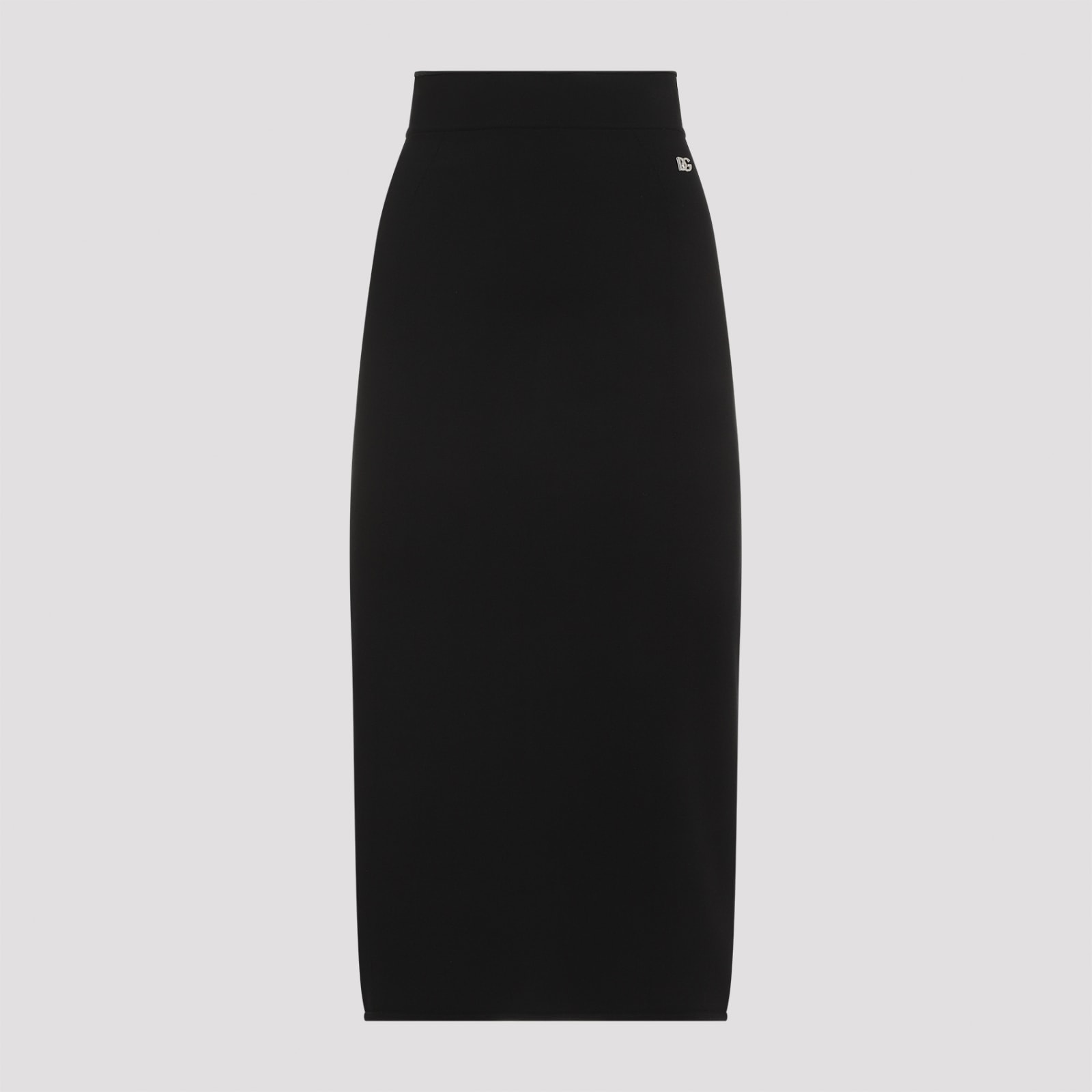 Shop Dolce & Gabbana Viscose Midi Skirt In Nero