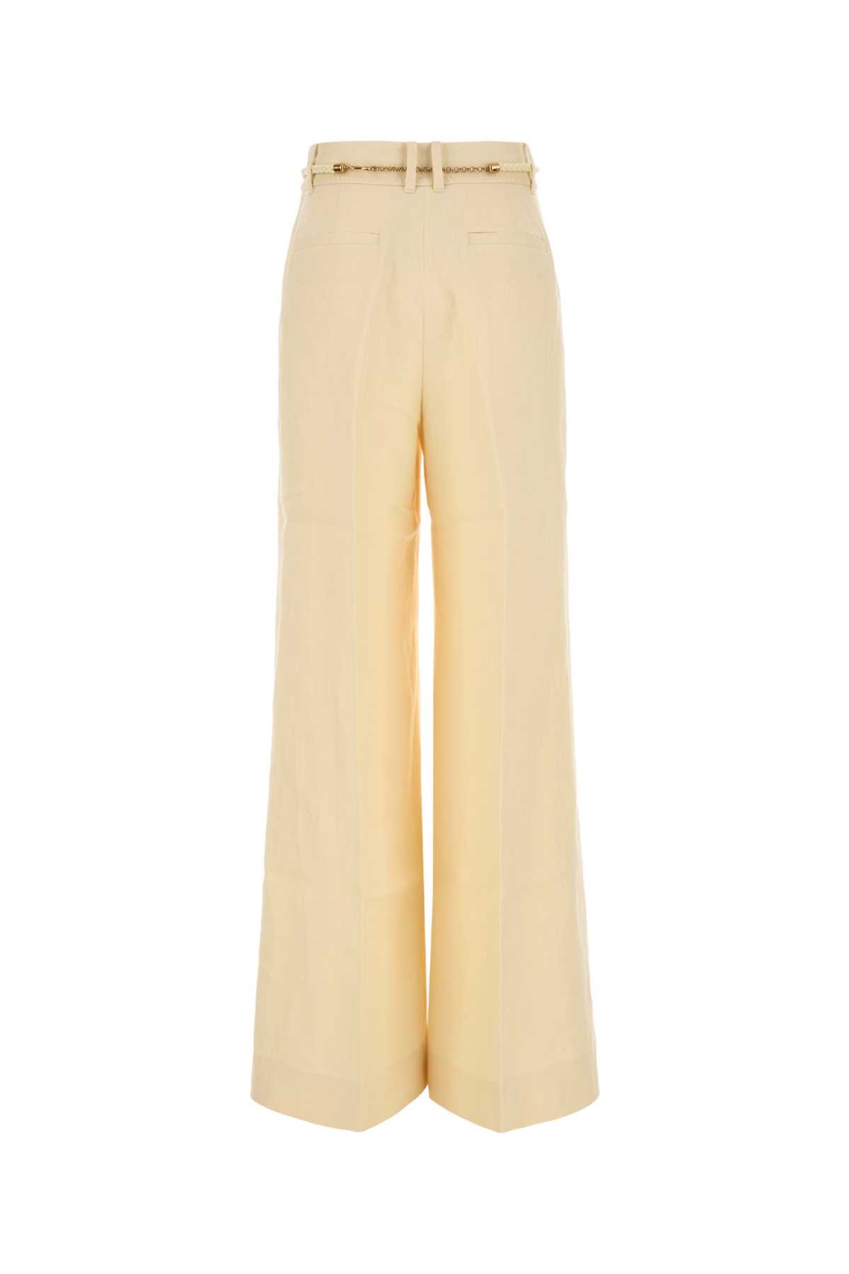 Zimmermann Pantalone Dalla Gamba Ampia Illuminate In Lino Crema  Donna In Lemon