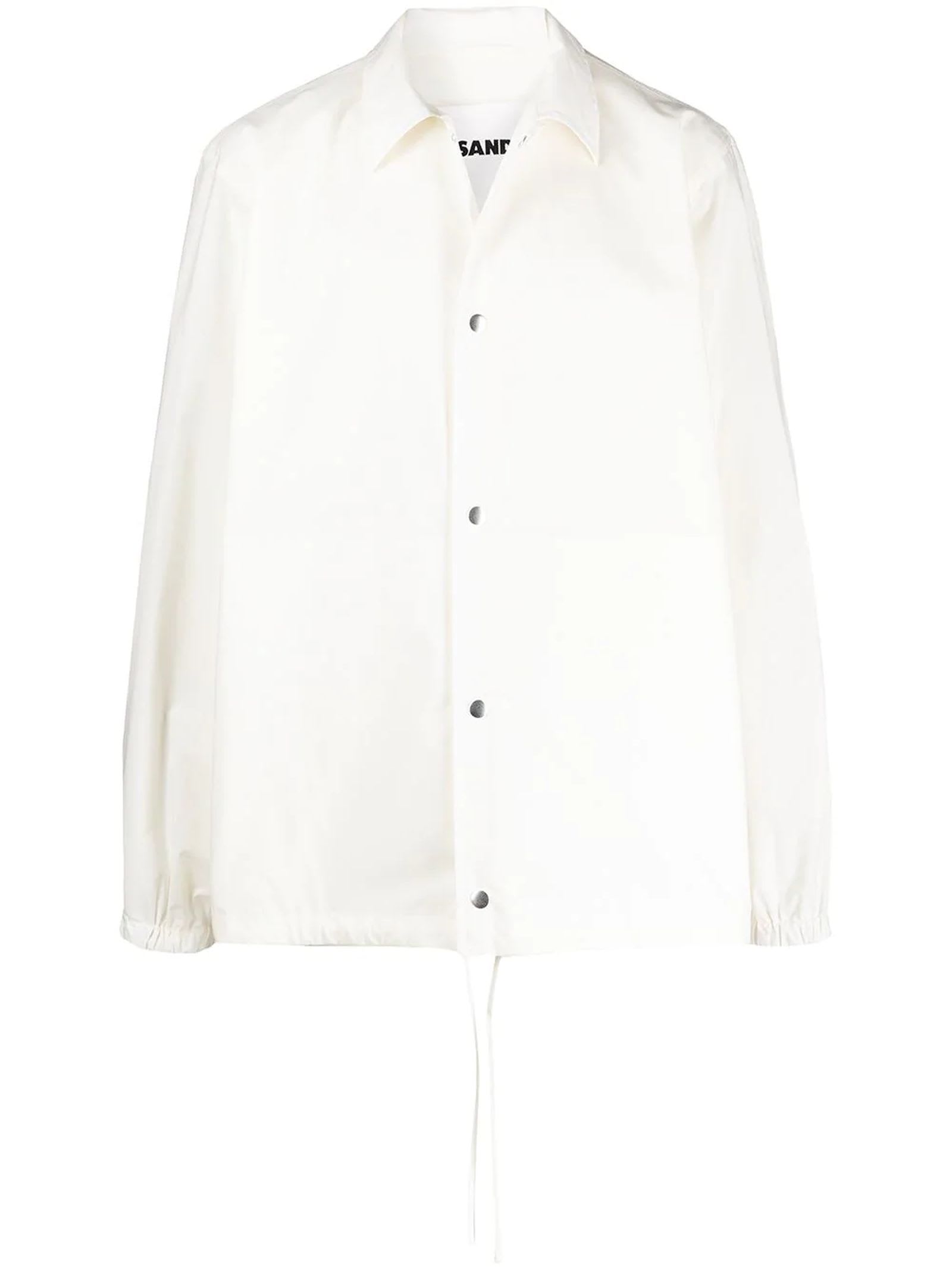 Shop Jil Sander White Cotton Jacket In Bianco