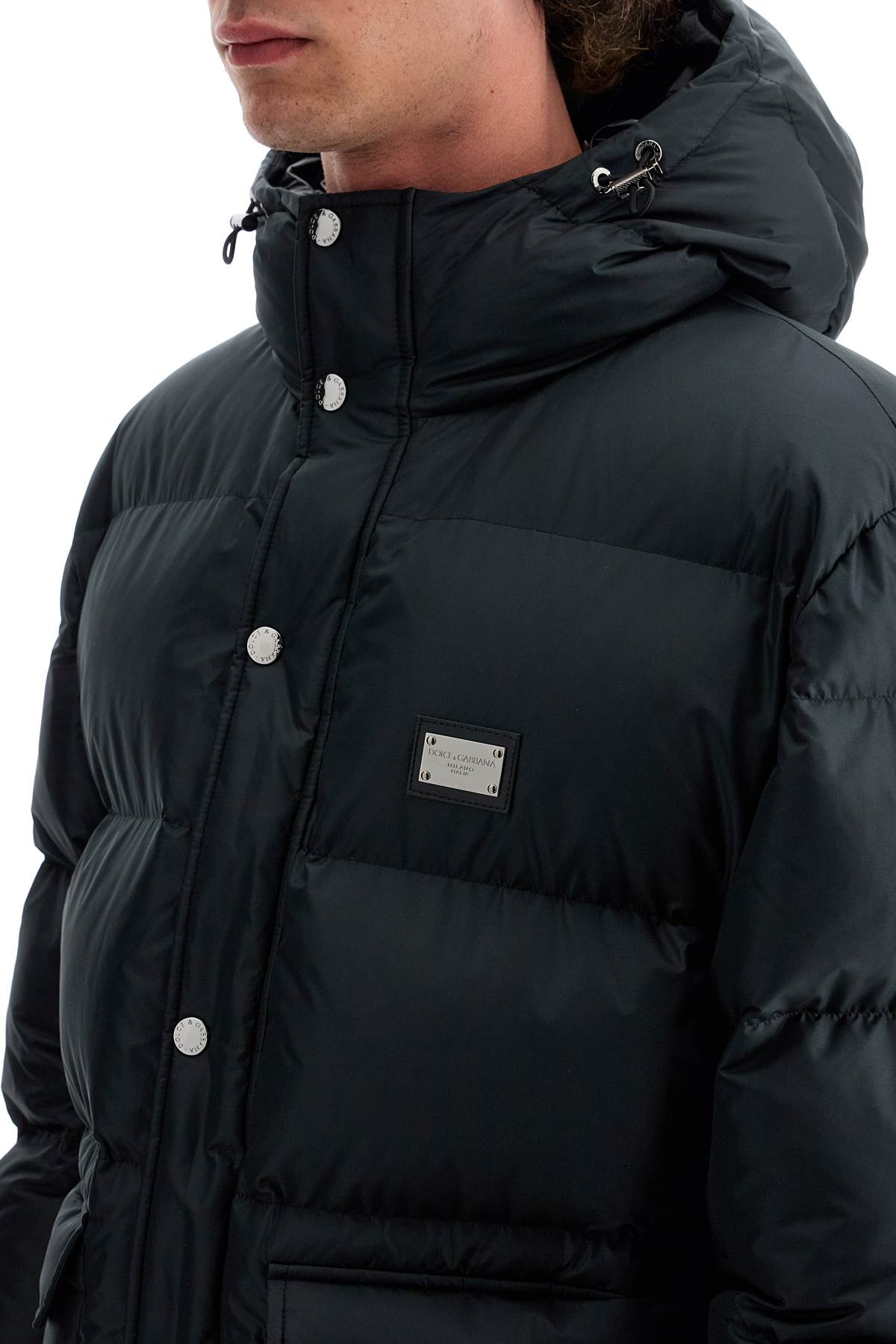 Shop Dolce & Gabbana Padded Jacket With Hood In Nero (black)