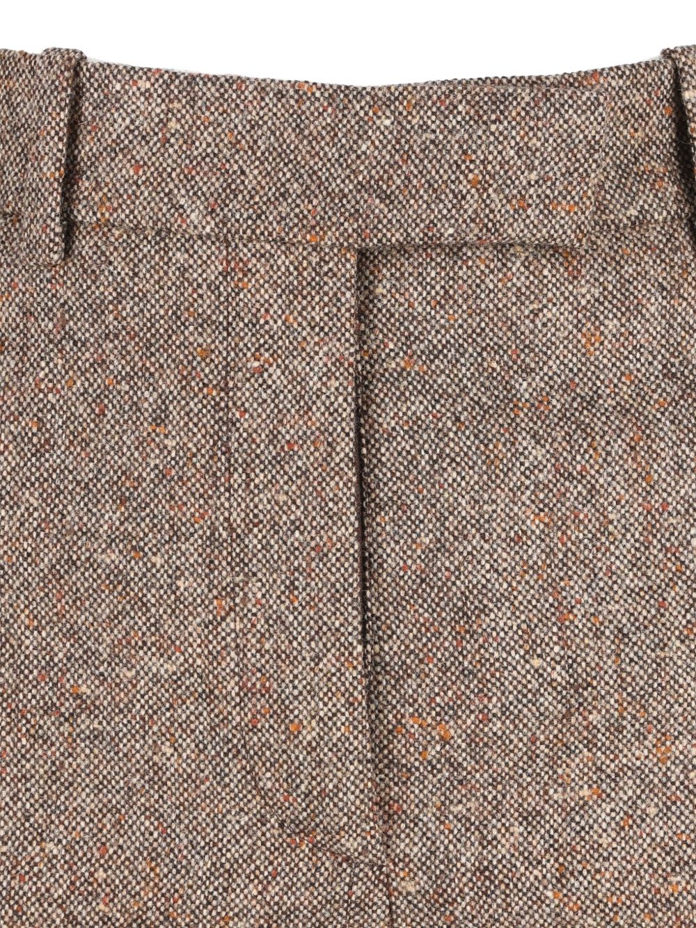 Valentino High Waist Wide Leg Trousers With Pleats In Brown