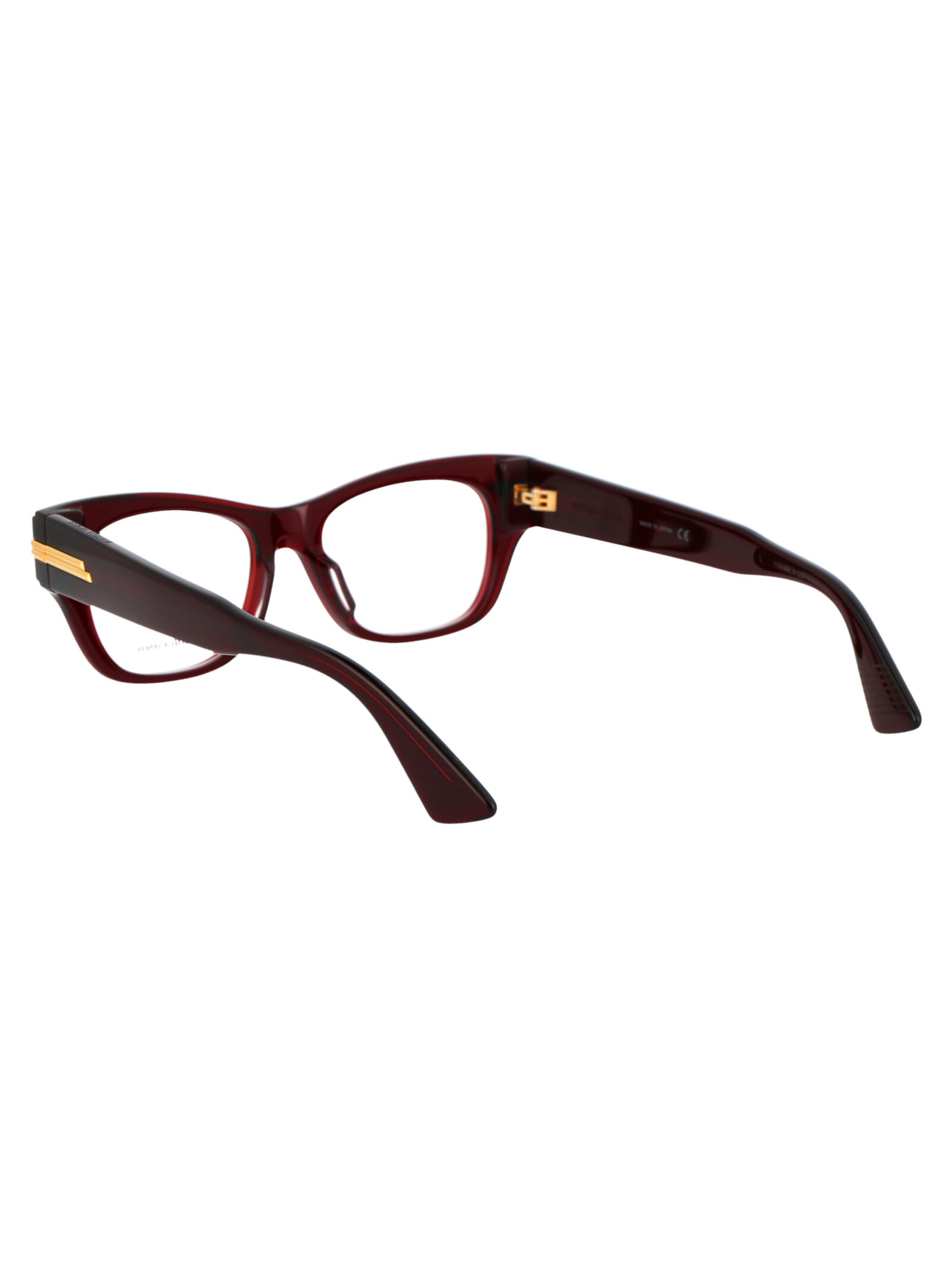 Bottega Veneta Bv1152o Glasses In 003 Burgundy Burgundy Transparent