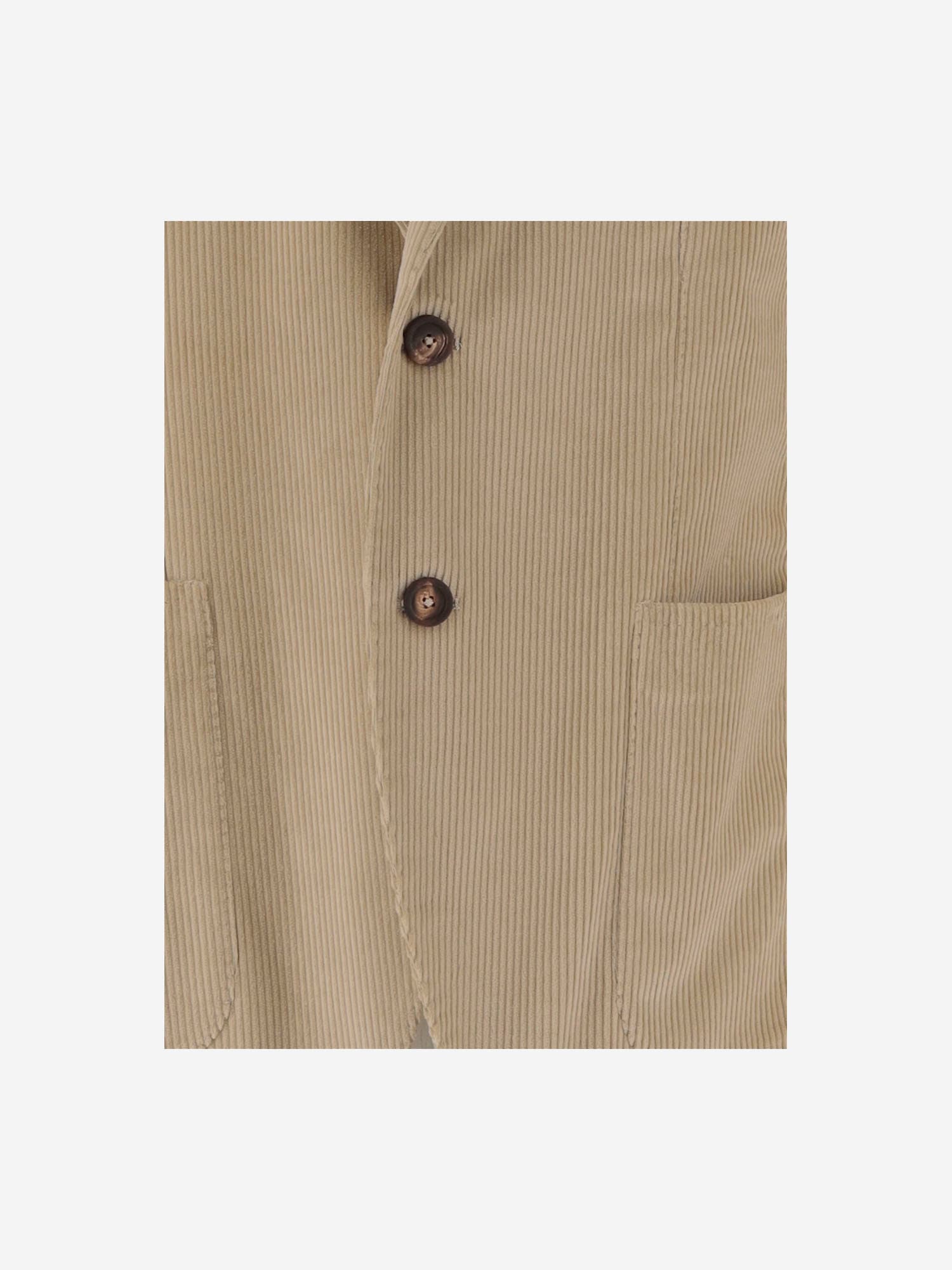 Tagliatore Single-breasted Jacket In Stretch Cotton Velvet In Brown