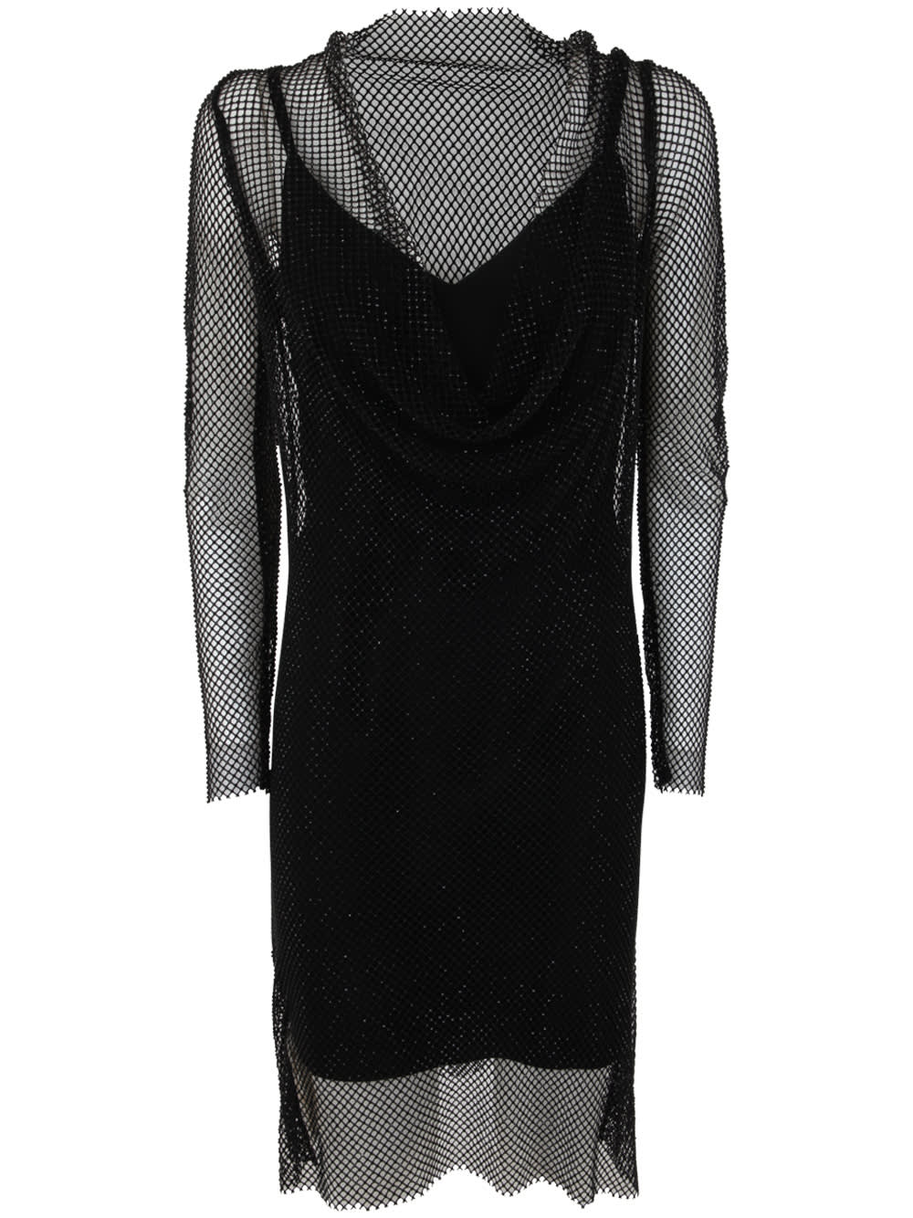 Shop Max Mara Vezzo Mini Dress With Strass In Black