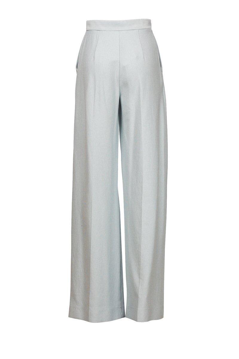 Shop Max Mara Wide Leg Jersey Trousers In Azure