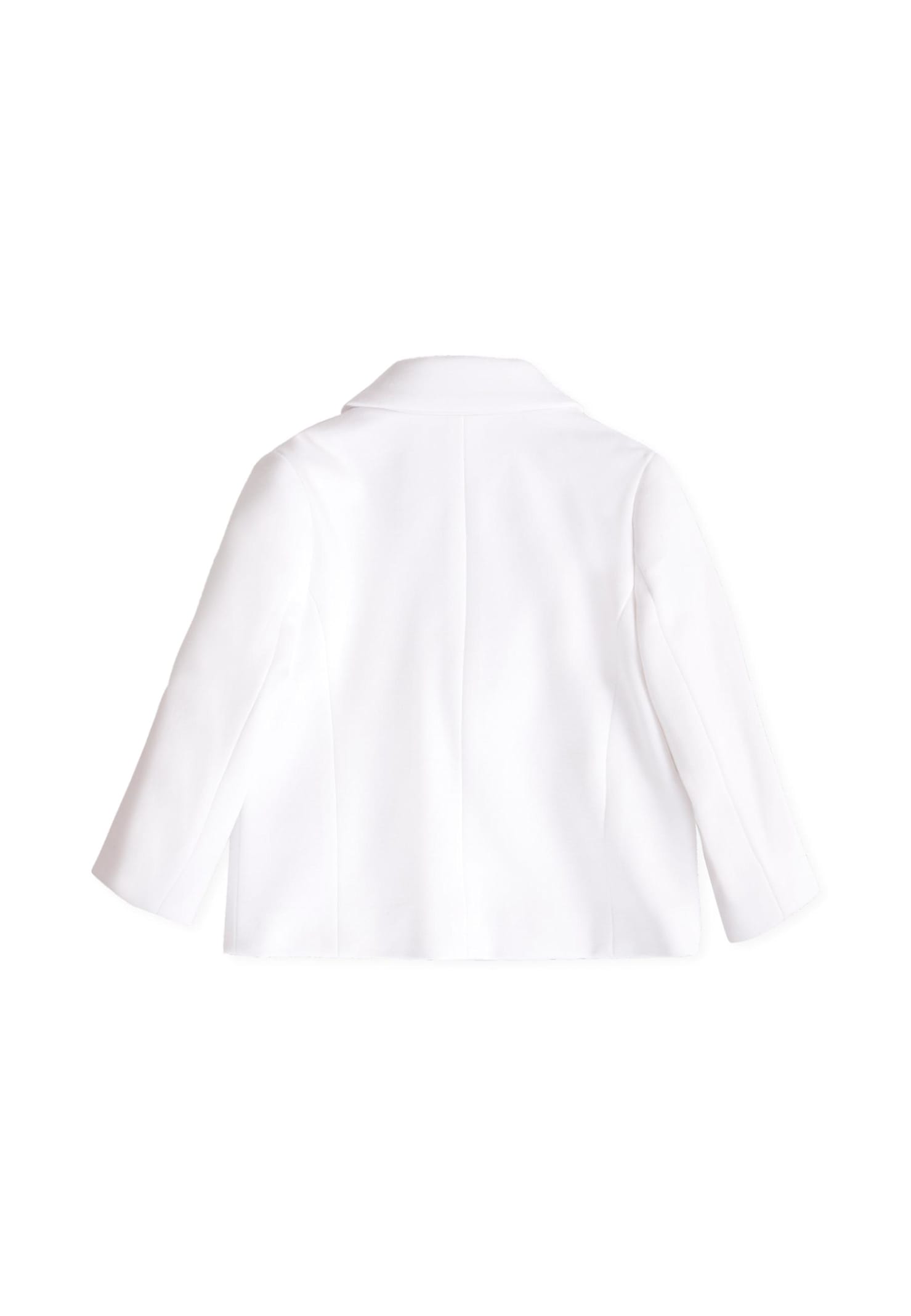 Balmain White Jacket For Baby Boy With Labyrinth In White