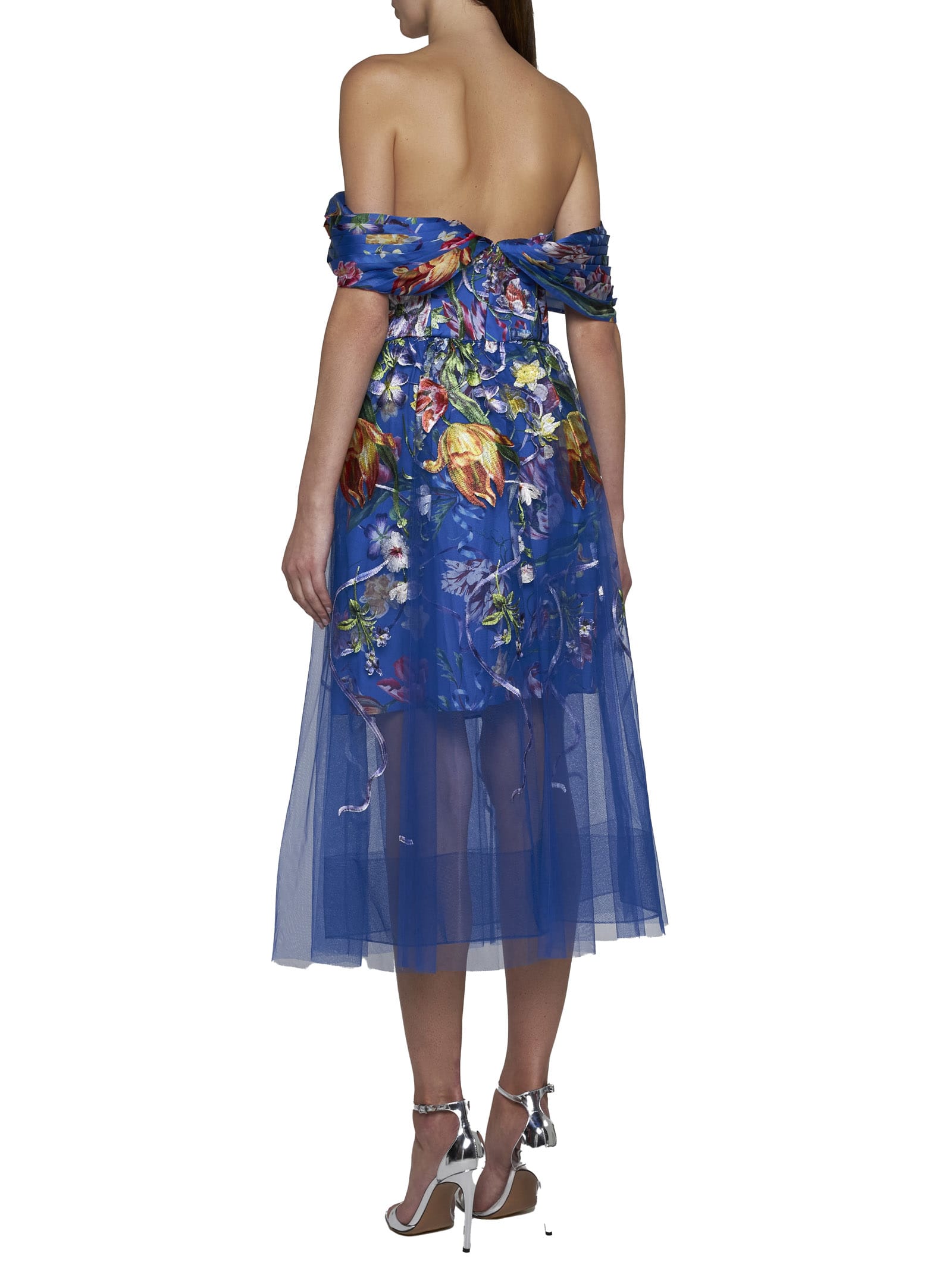 Shop Marchesa Notte Dress In Blue