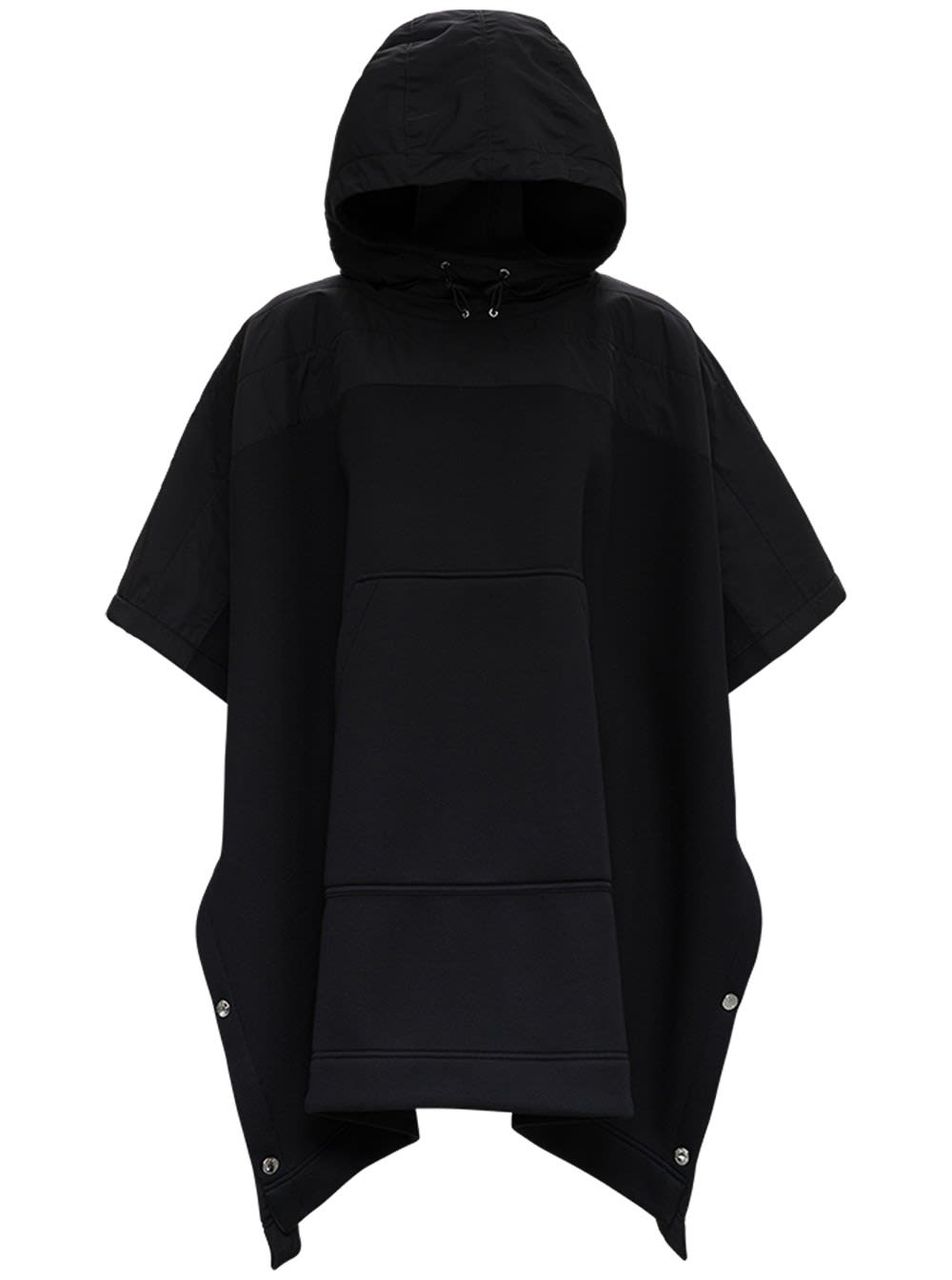Moncler Hooded Cape In Black Modal