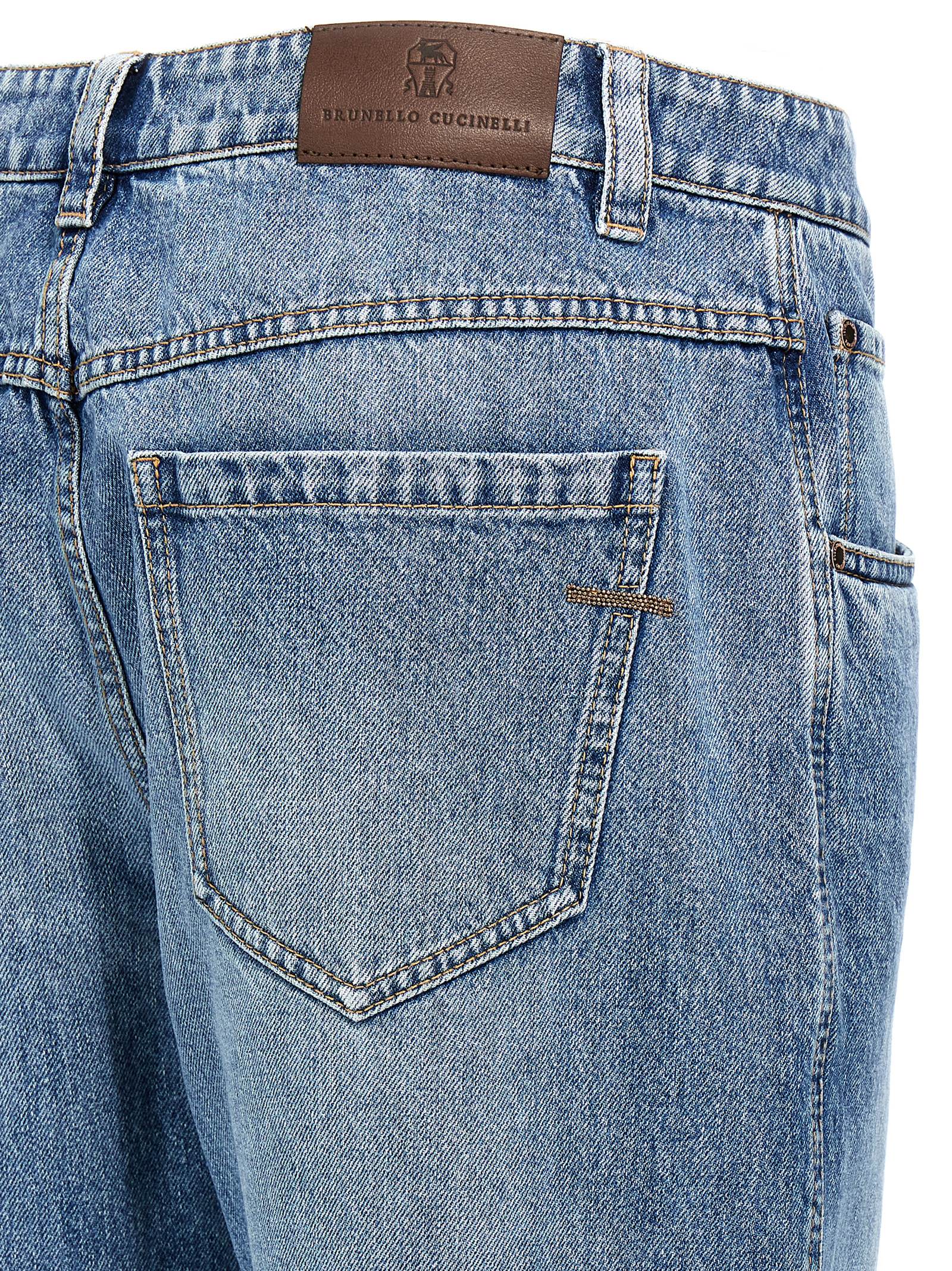 Brunello Cucinelli Distressed-effect Denim Jeans In Blue