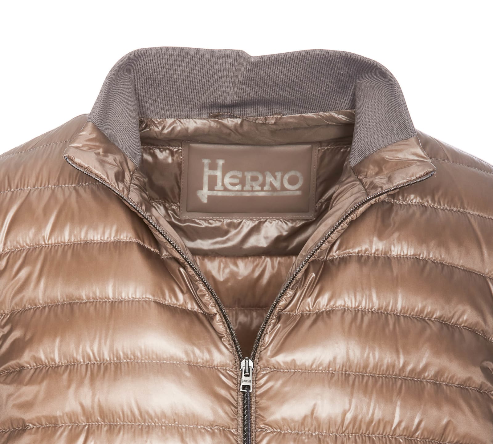 Shop Herno Bomber Jacket In Beige