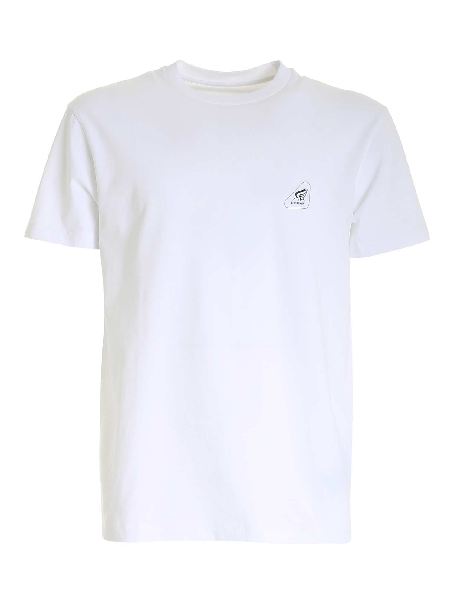 Hogan Black Logo T-shirt In White