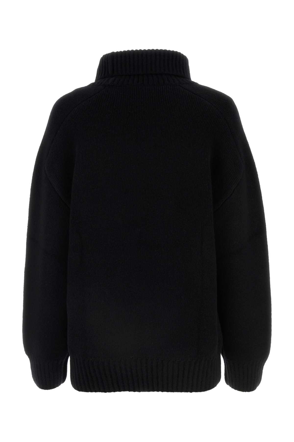 Shop Khaite Black Stretch Cashmere Landen Sweater
