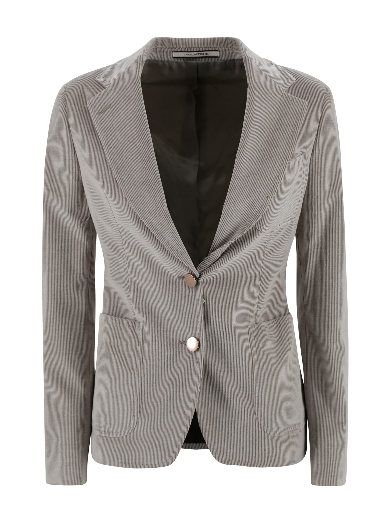 Tagliatore Single-breasted Corduroy Blazer. In Gray