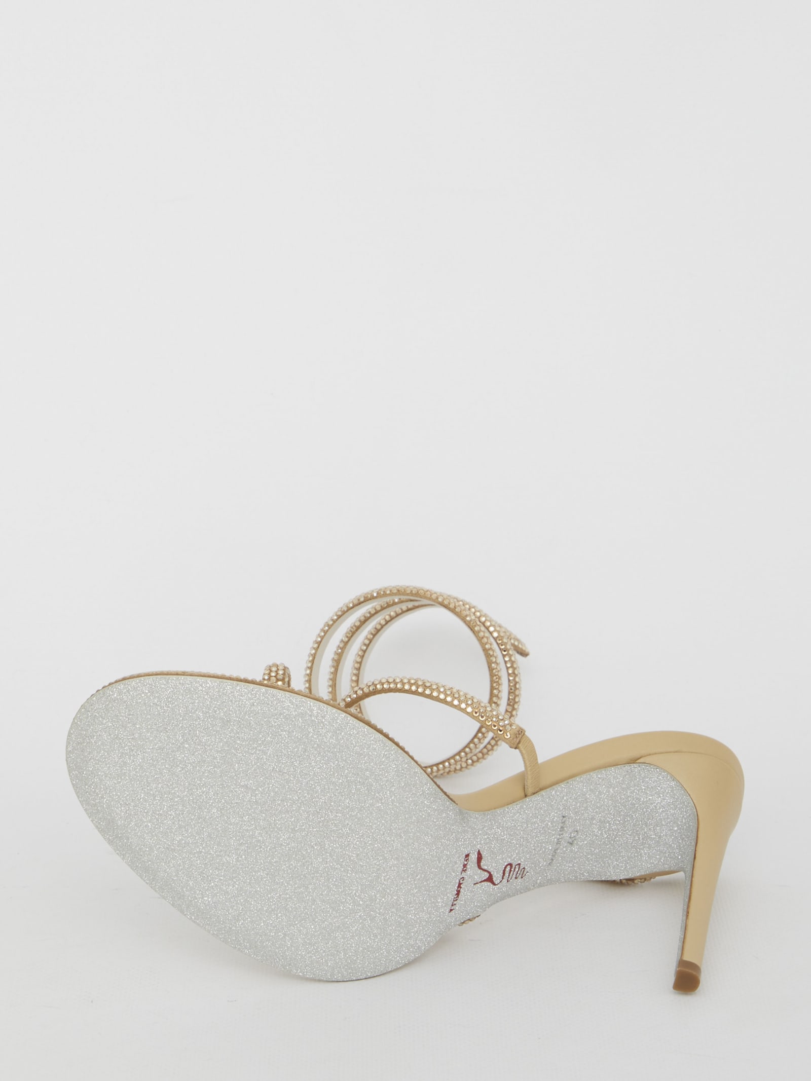 Shop René Caovilla Cleo 105 Sandals In Champagne