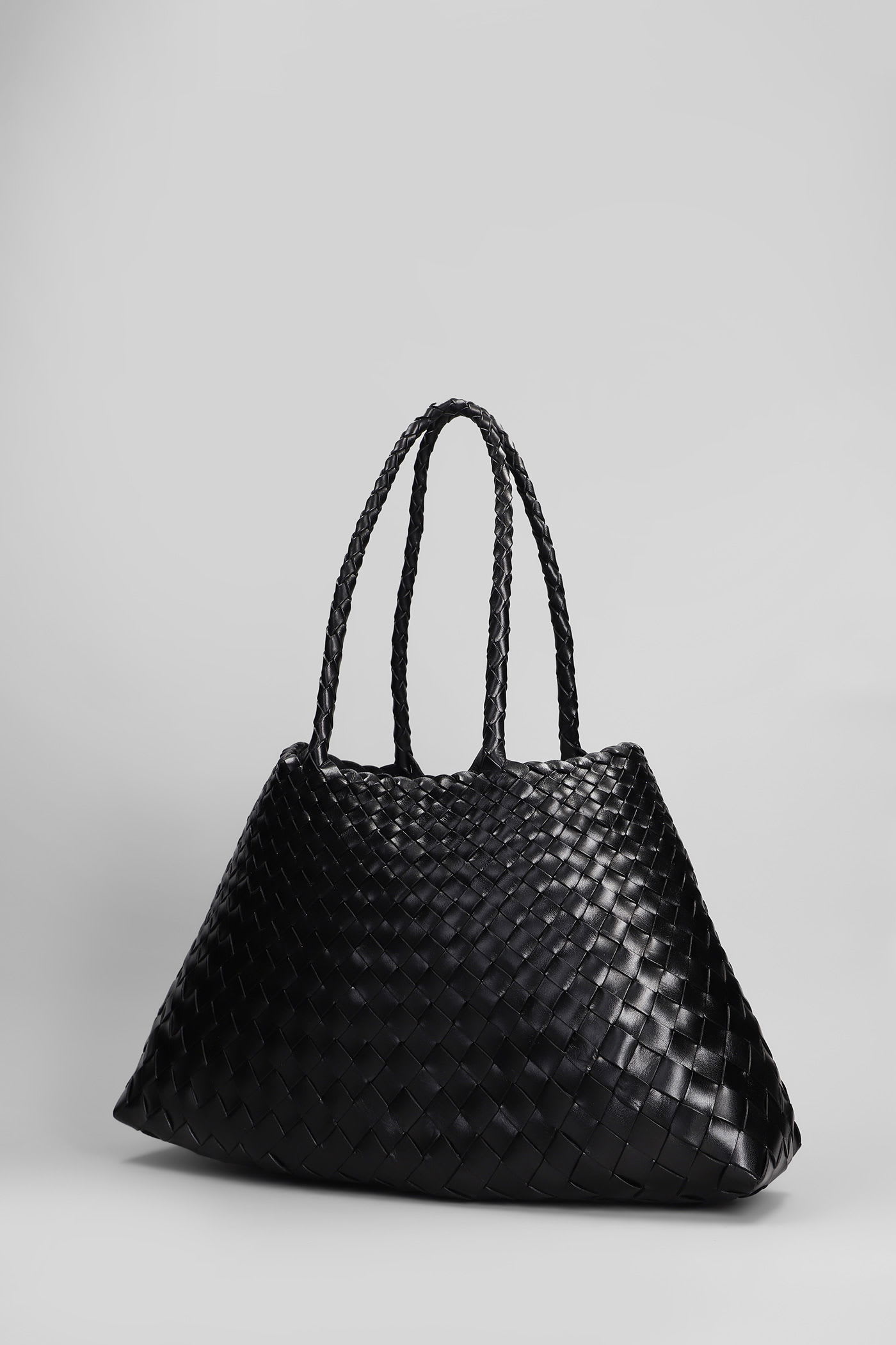 Dragon Diffusion Santa Croce Big Tote In Black Leather In Black