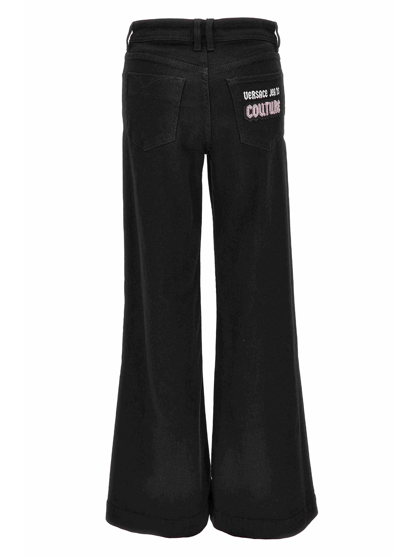 Shop Versace Jeans Couture 5 Pocket Pants In Black