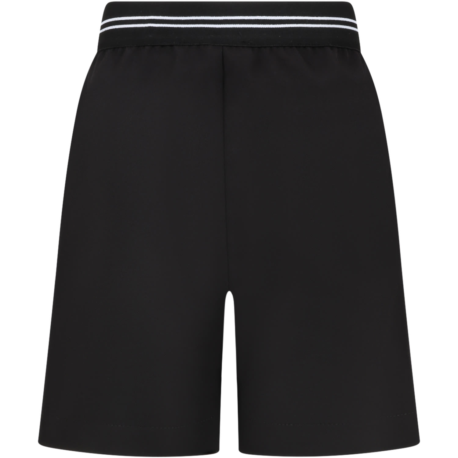 Shop Msgm Black Shorts For Girl With White Logo