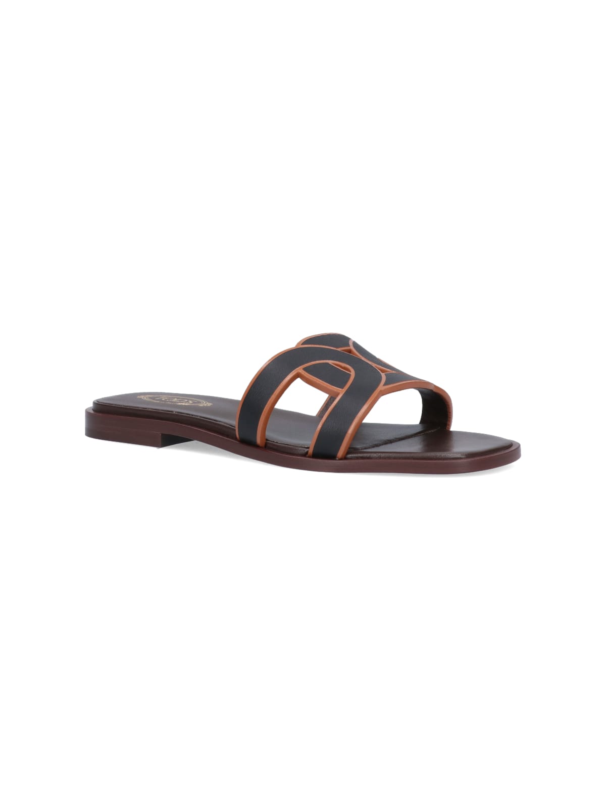 Shop Tod's Shaped Sandals In Black