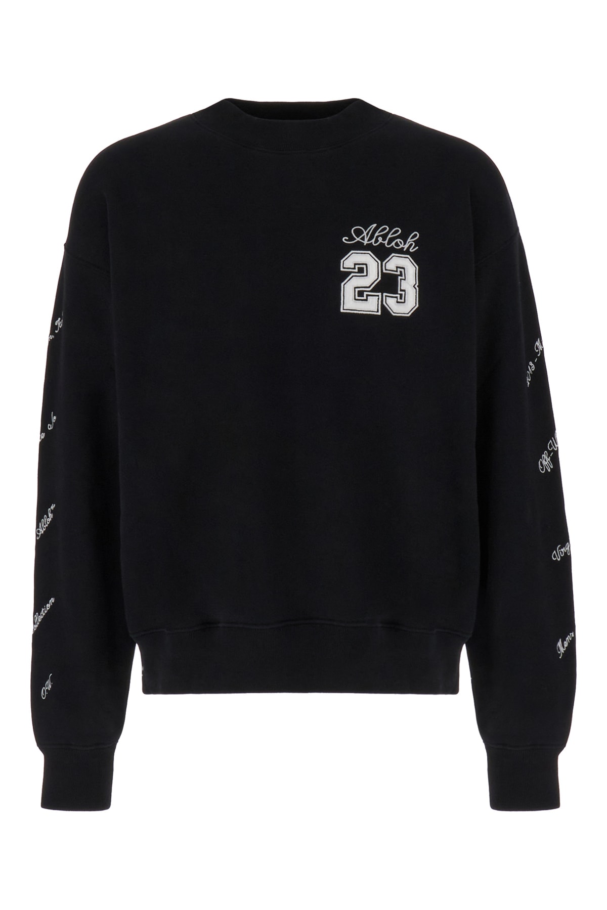 Off-white Black Stretch Cotton Sweatshirt In Nero