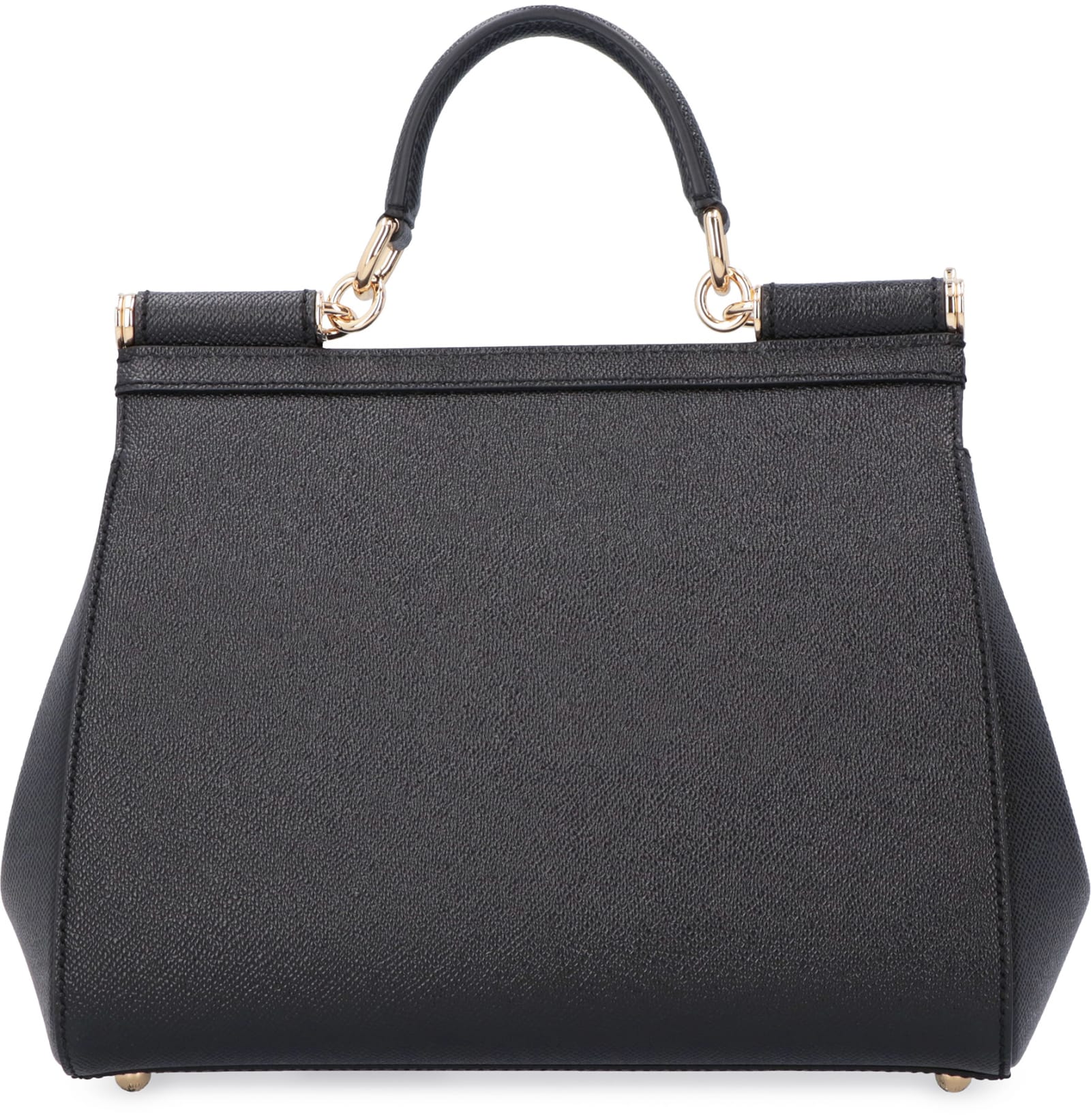 Shop Dolce & Gabbana Sicily Leather Handbag In Black