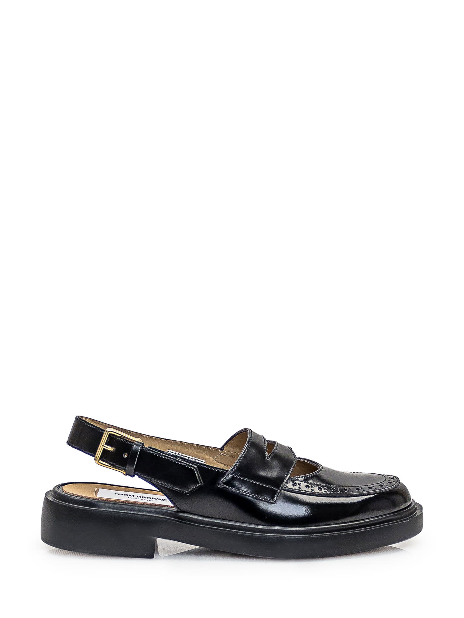 Shop Thom Browne Leather Sandal In Black