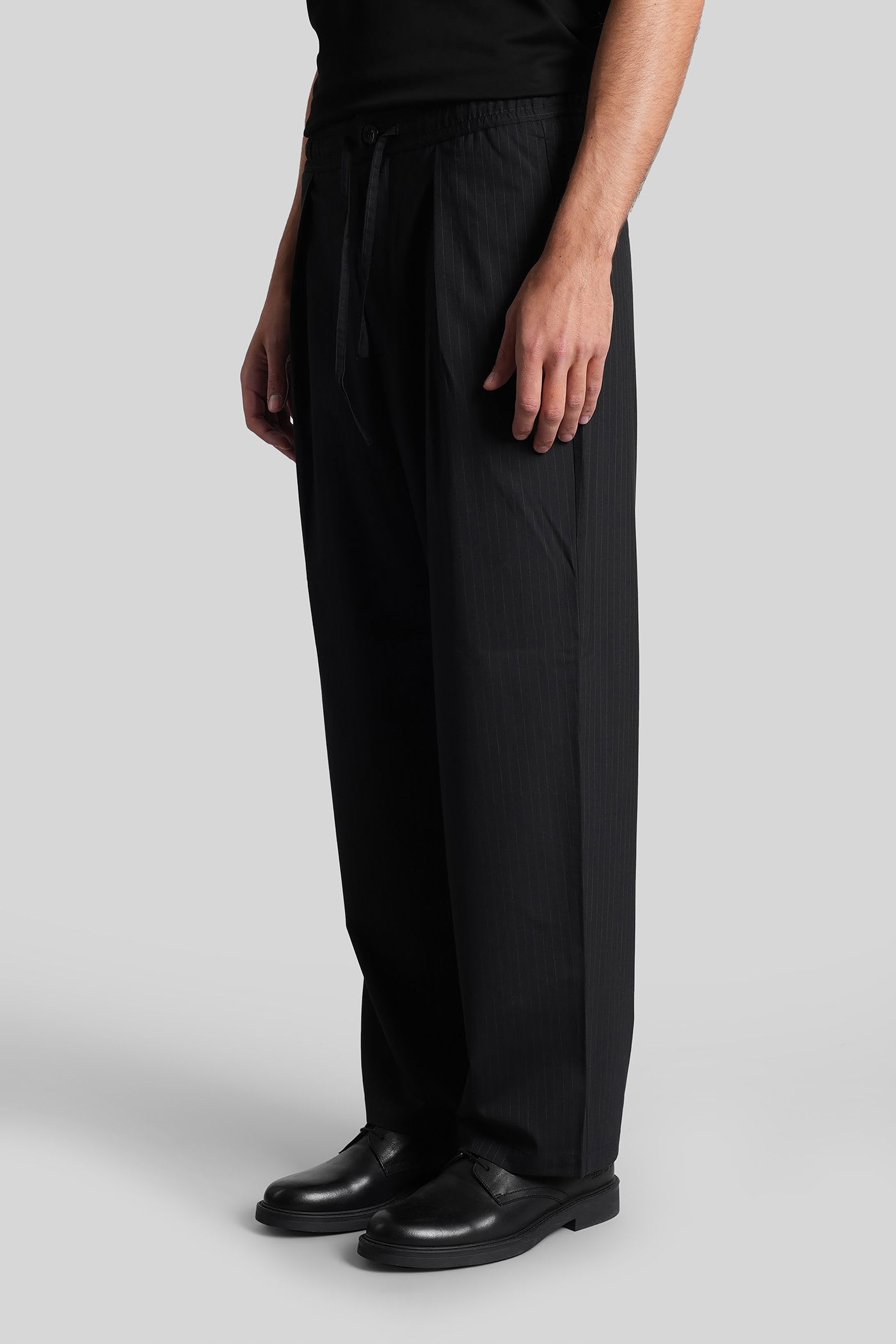 Attachment Pants In Black Polyester In Black