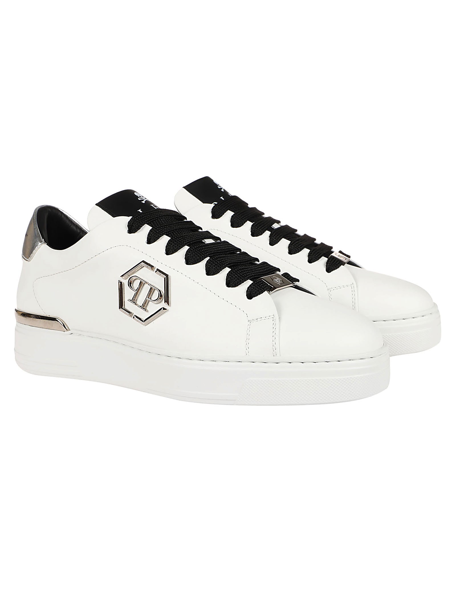 Shop Philipp Plein Hexagon Low Top Sneakers In Black