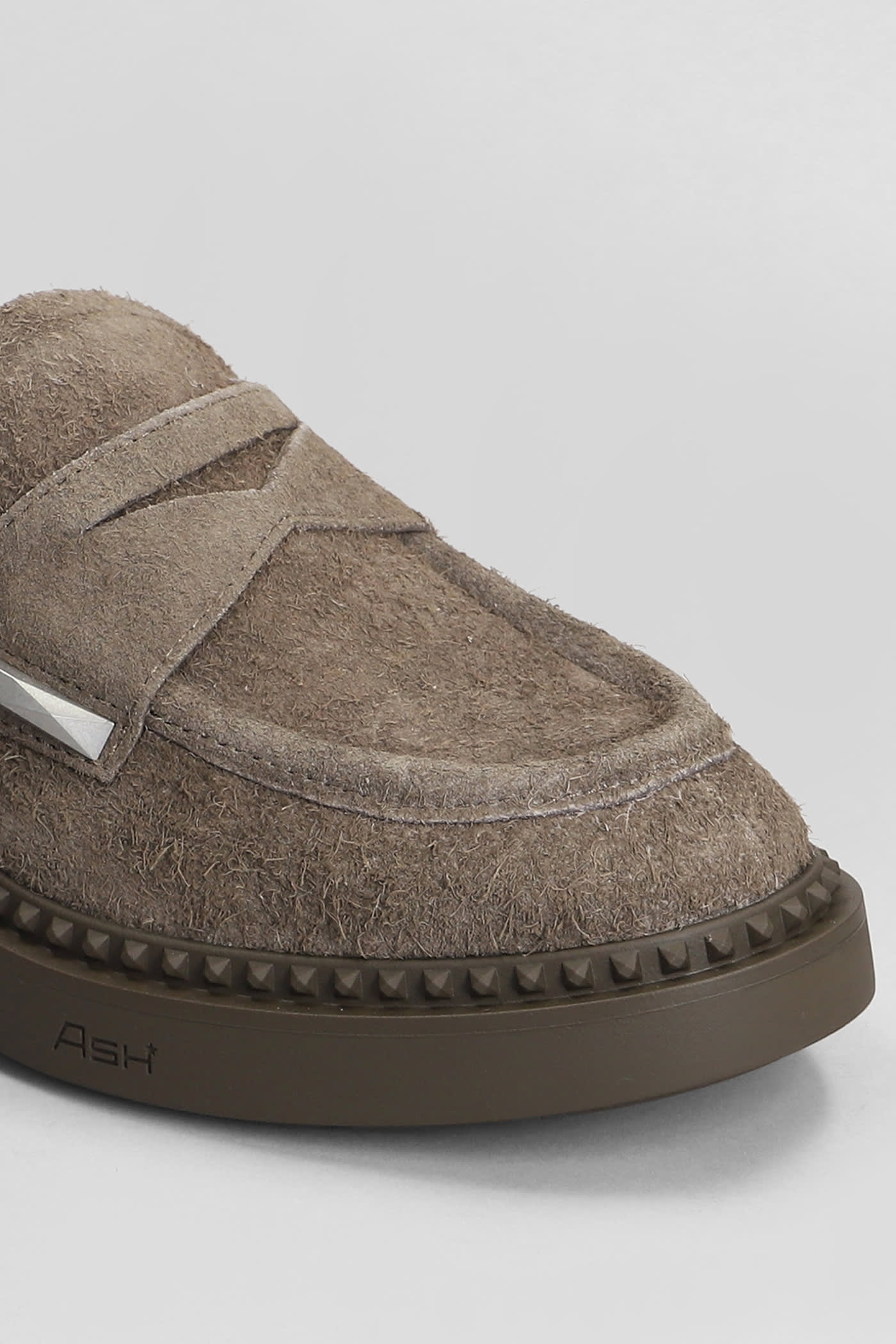 Shop Ash Medusa Loafers In Brown Suede