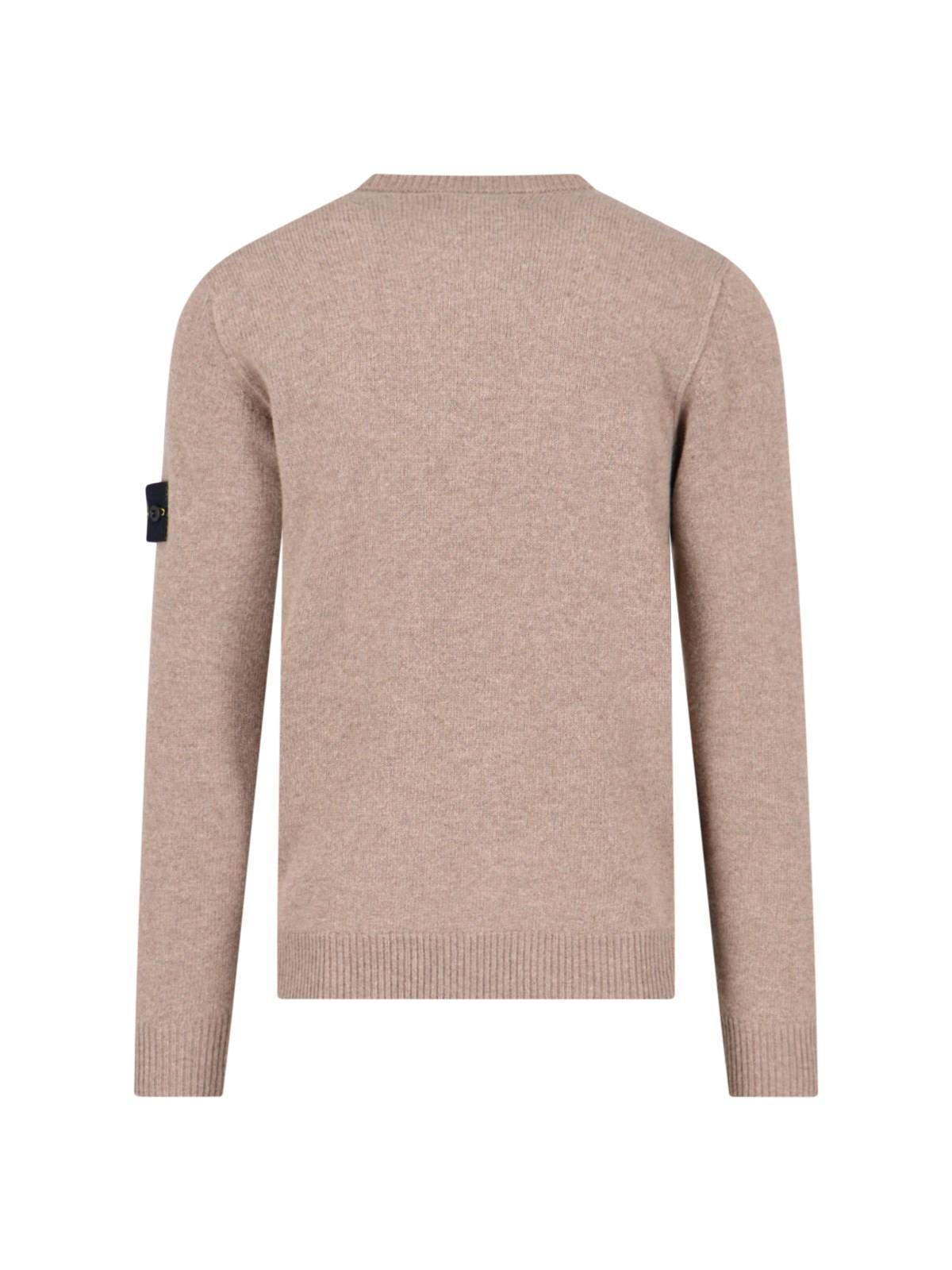 Shop Stone Island Logo Crew Neck Sweater In Marrone