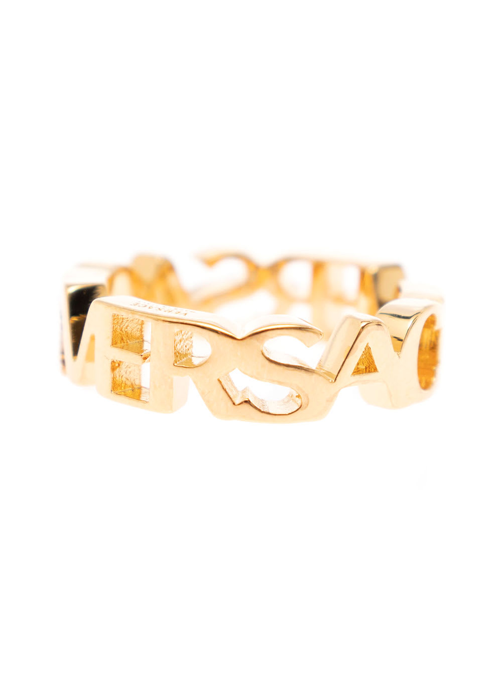 Versace Womans Gold Colored Metal Logoed Ring