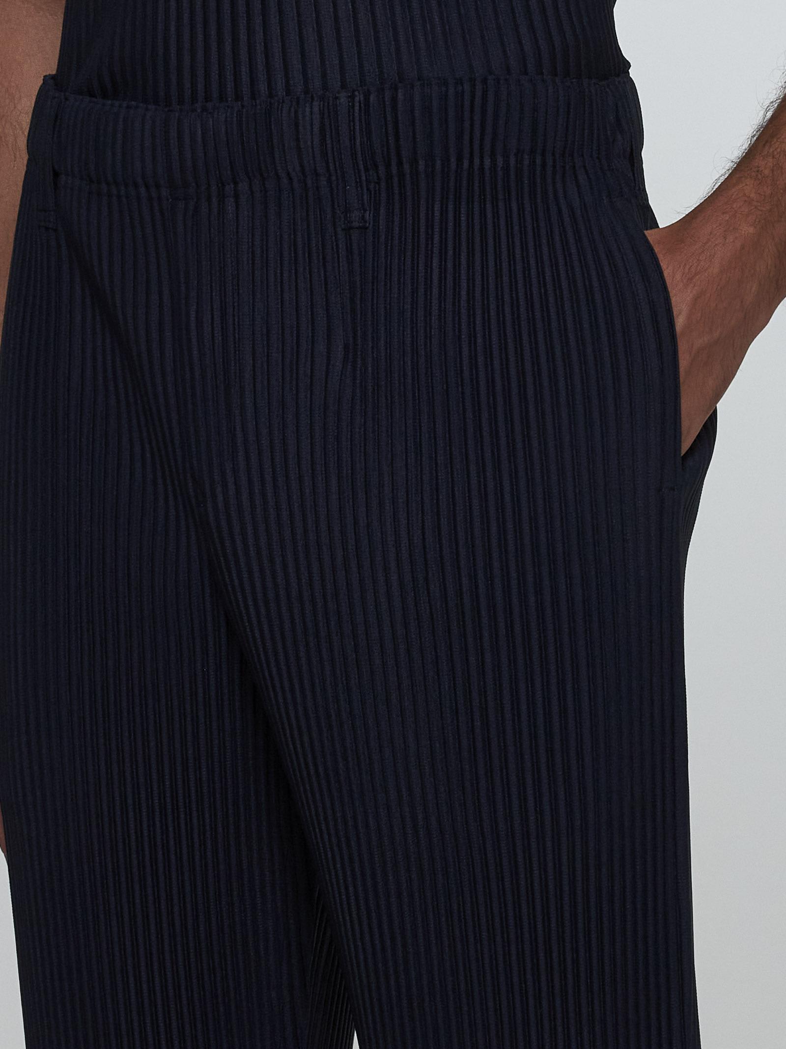 Shop Issey Miyake Pleated Fabric Trousers In Blue