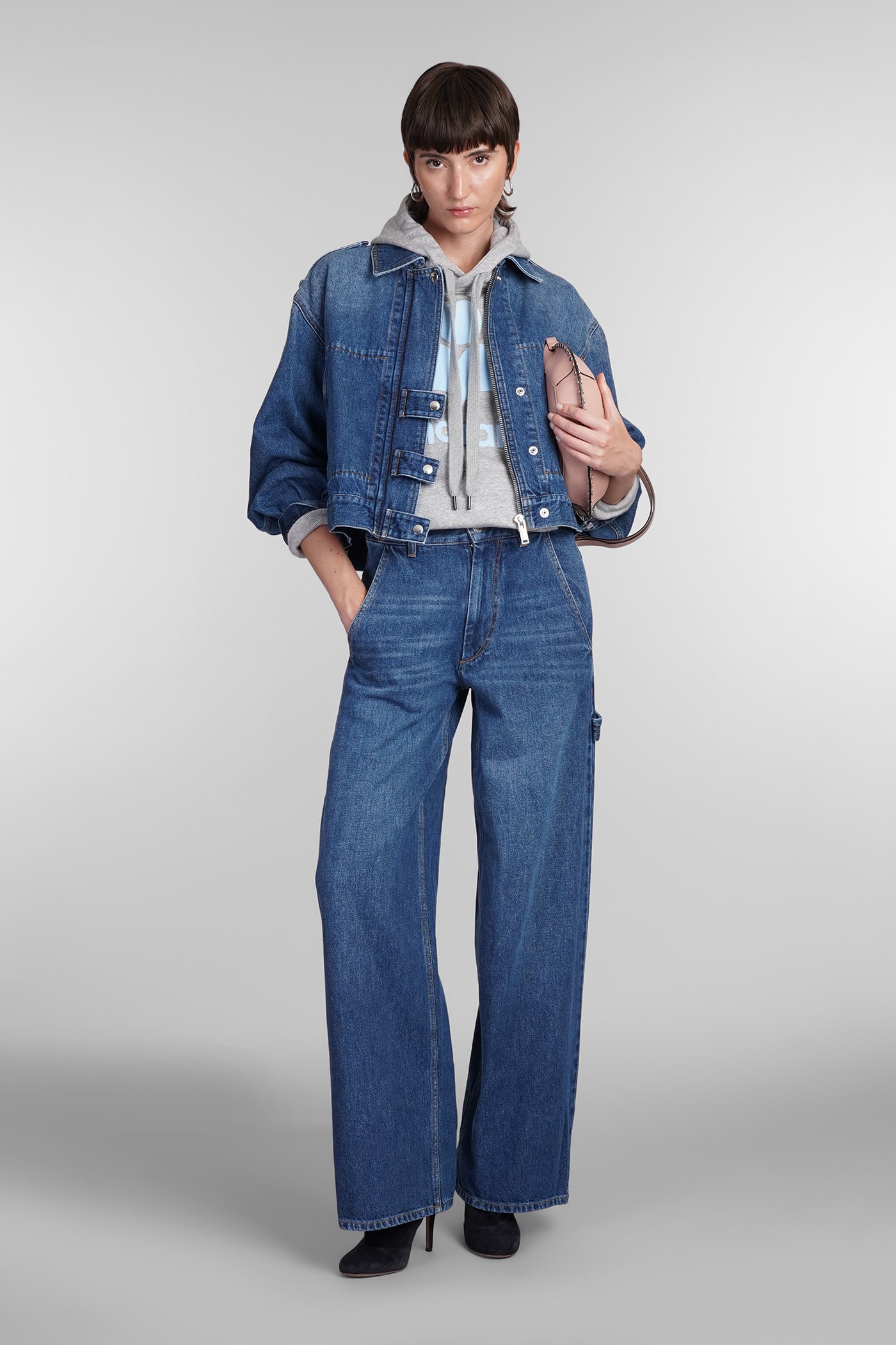 Shop Marant Etoile Solene Jeans In Blue Cotton