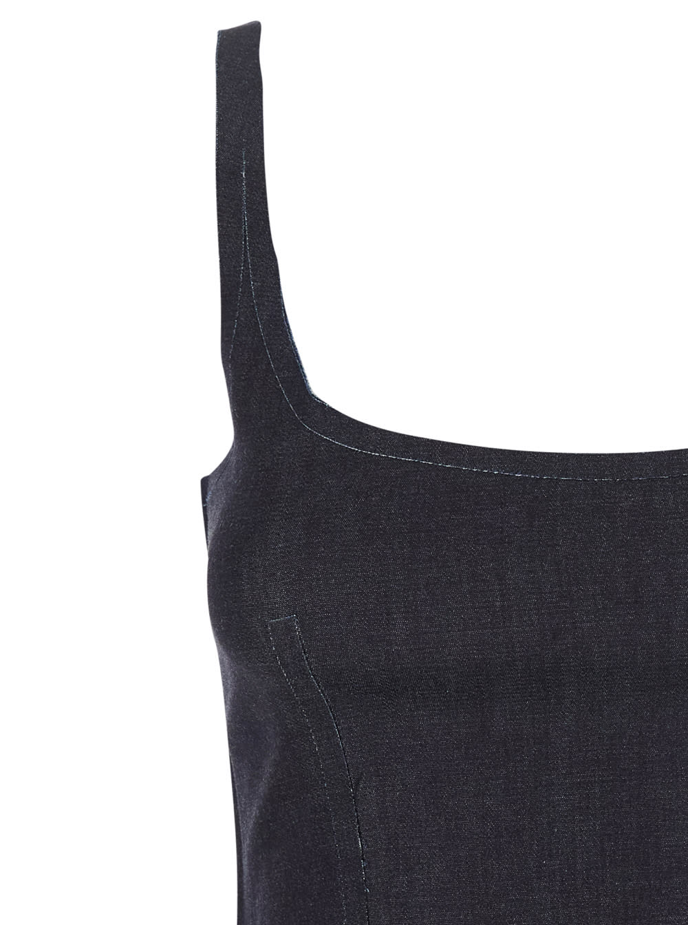 Marni Black Sleeveless Top With Square Neck And Spaghetti Straps