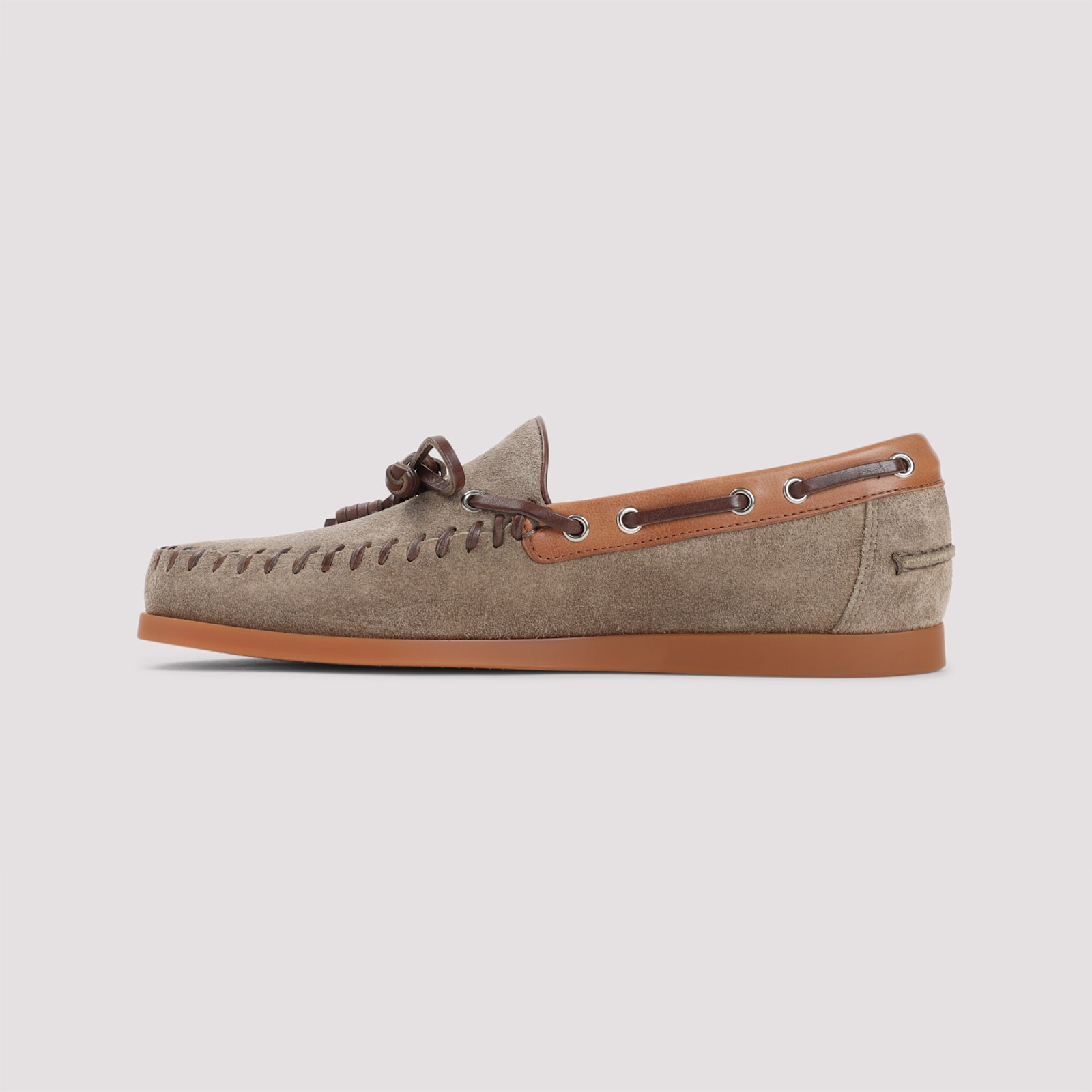 Valentino Palm Avenue Suede And Leather Loafers In Brown