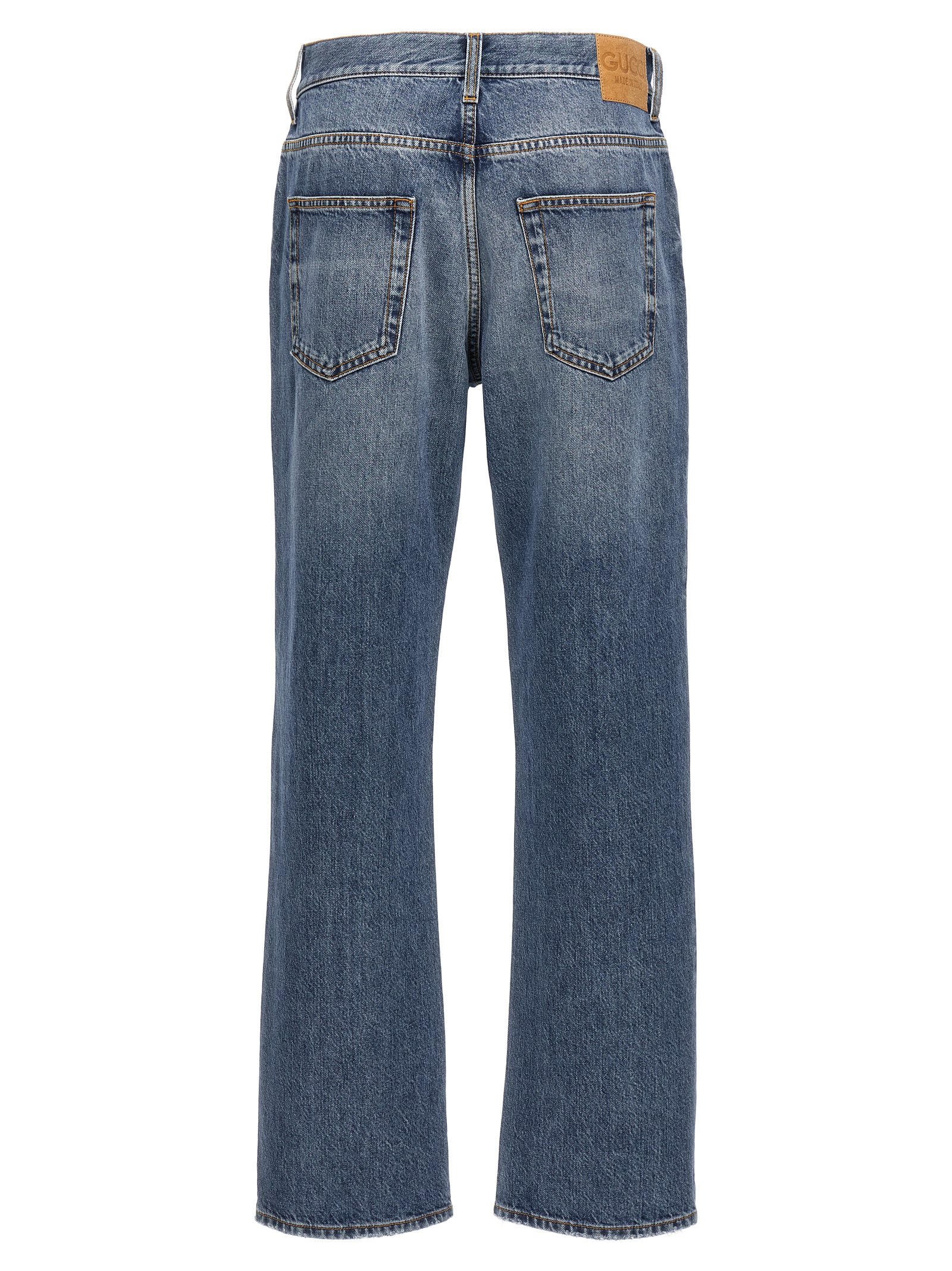 Shop Gucci Kick Flare Jeans In Blue