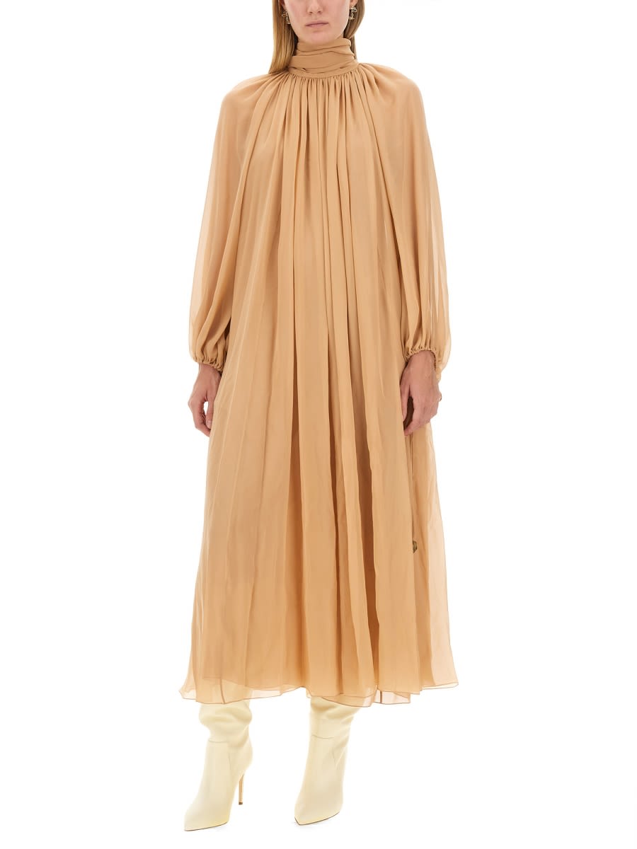 Shop Chloé Long Dress In Nude