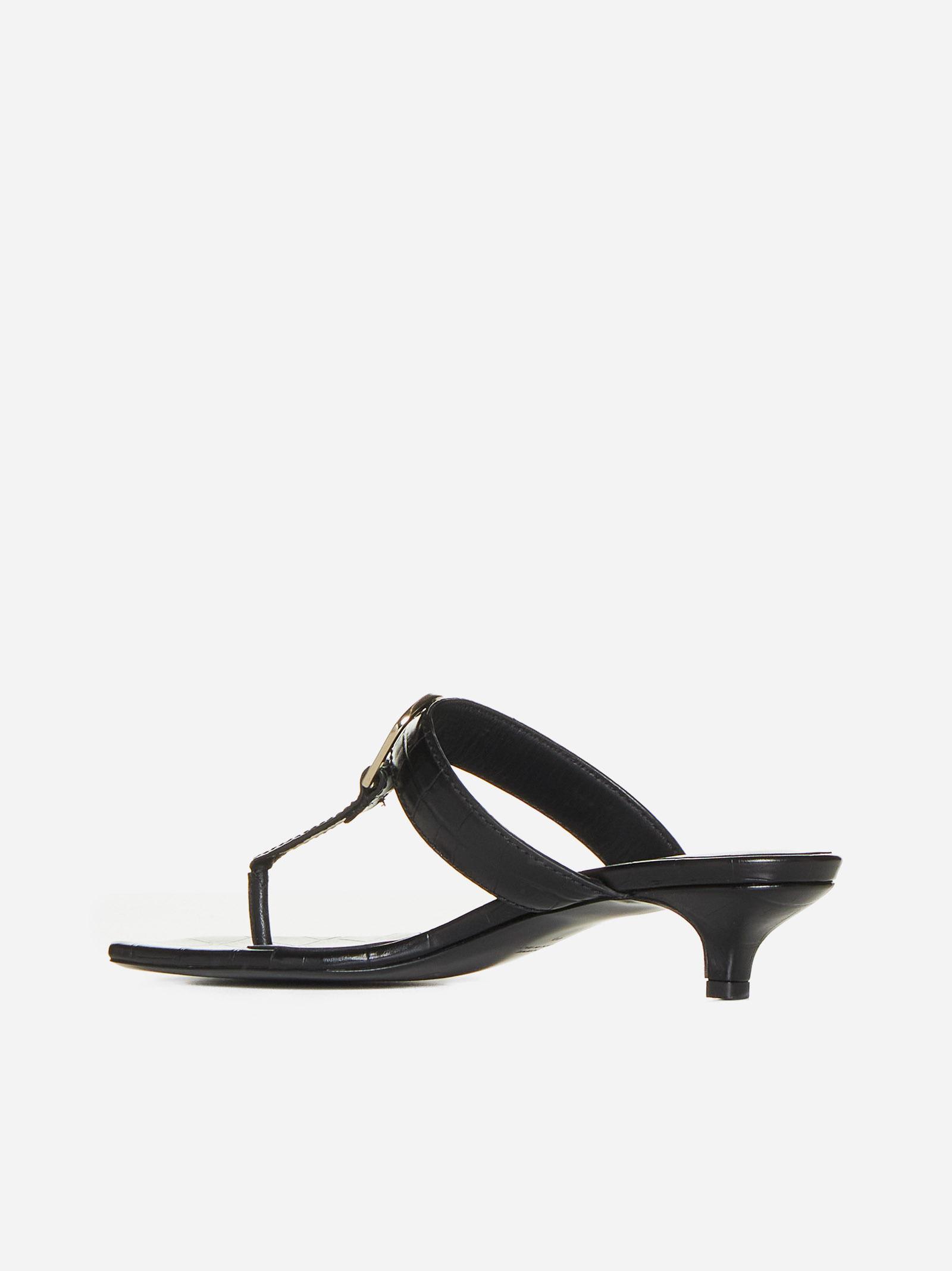 Shop Totême The Belted Animalier Effect Leather Sandals In 001 Black