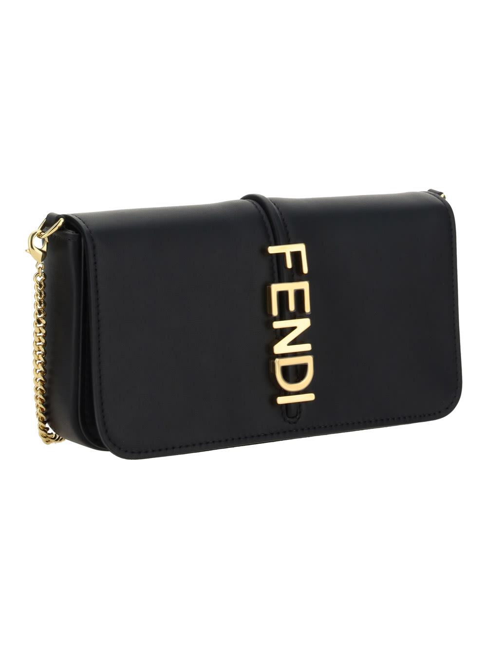 Shop Fendi Wallet With Chain In Black