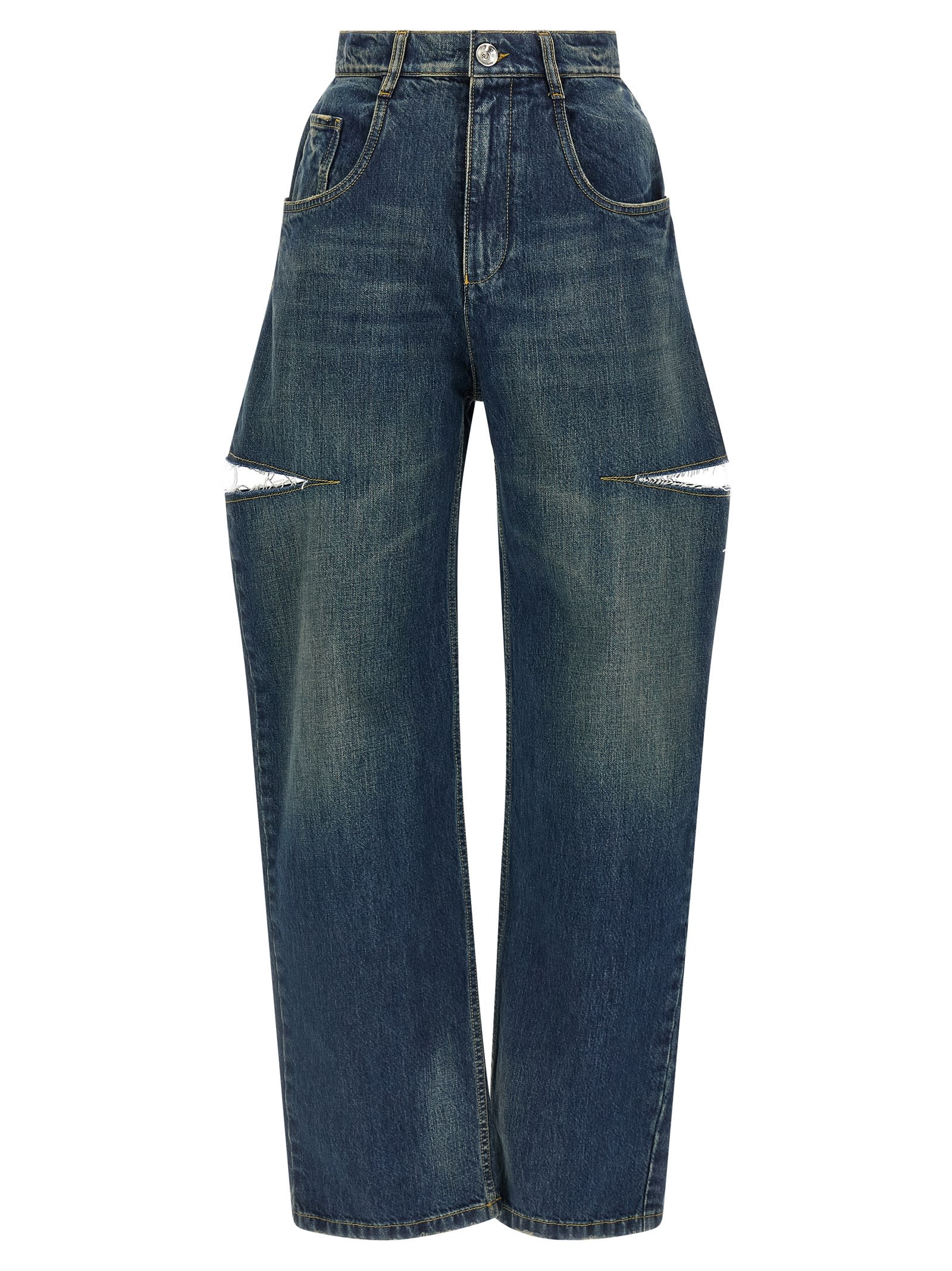 Maison Margiela Blue Cotton Jeans In Blue