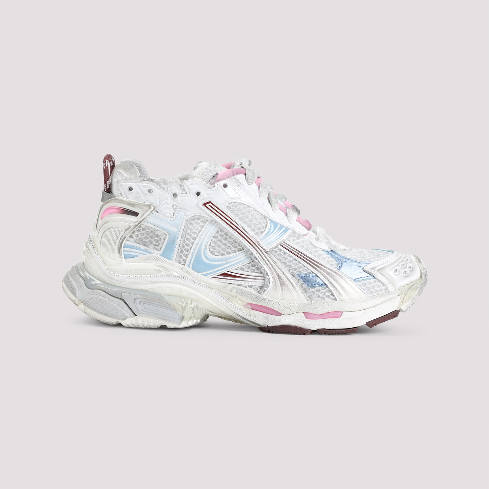 Balenciaga Sneaker Runner White Blue Pink Brown In White
