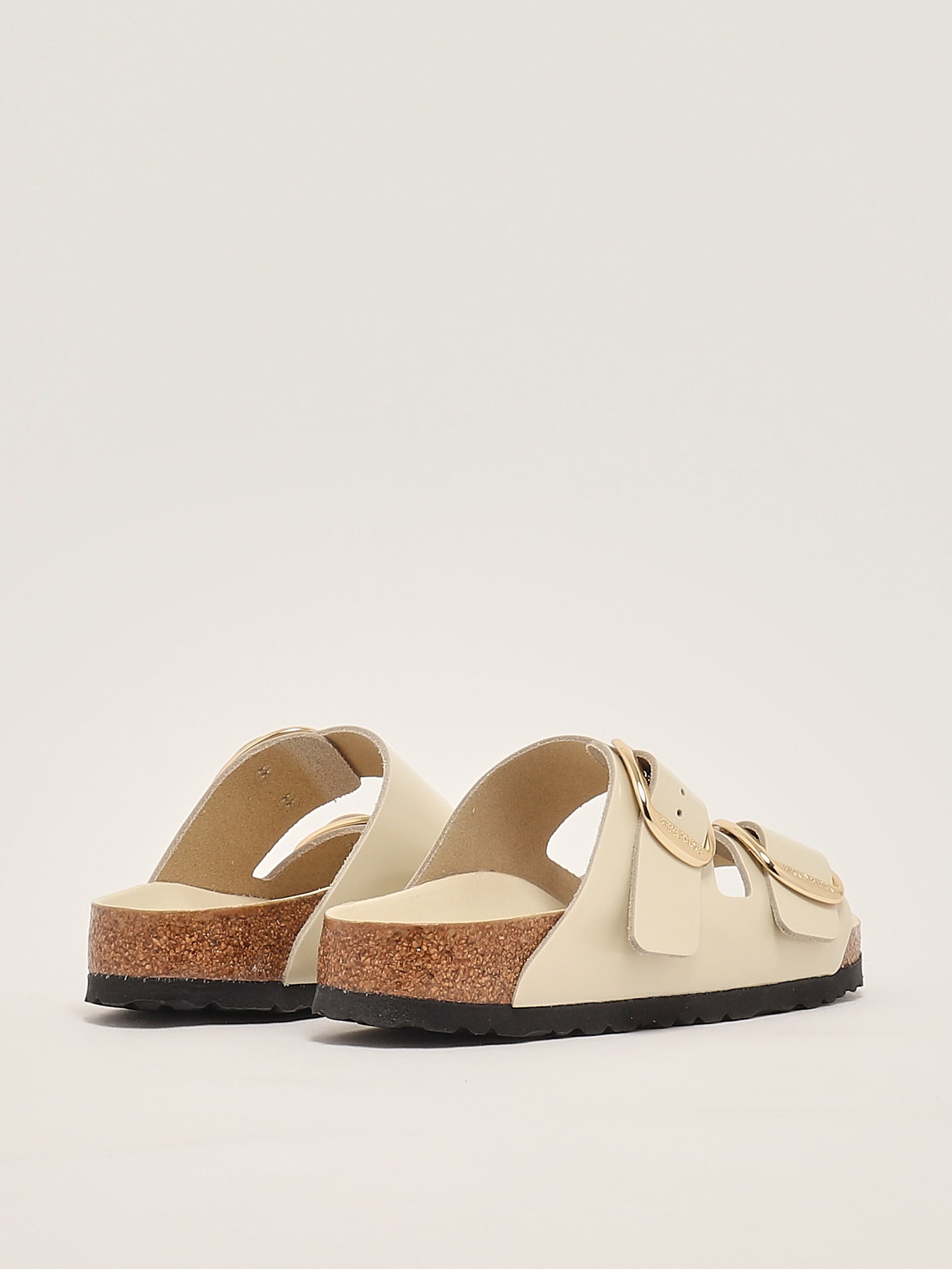 Birkenstock Arizona Big Buckle Shine Ecru Sandal In Sand