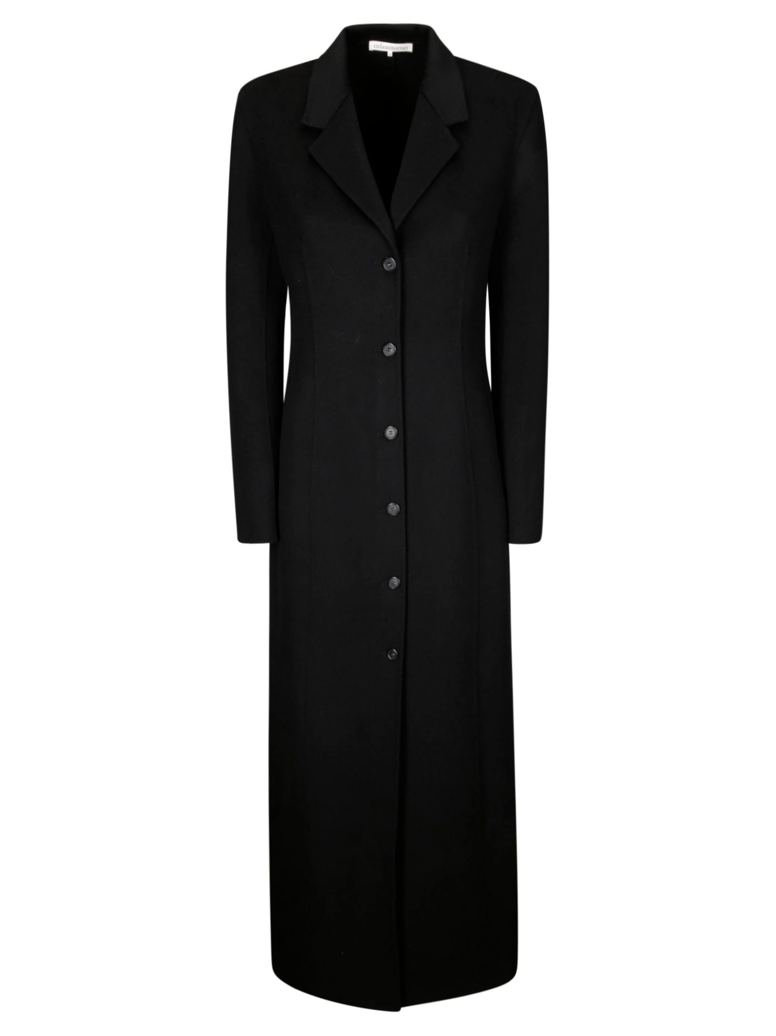 Shop Stefano Mortari Cappotto Bottoni In Black