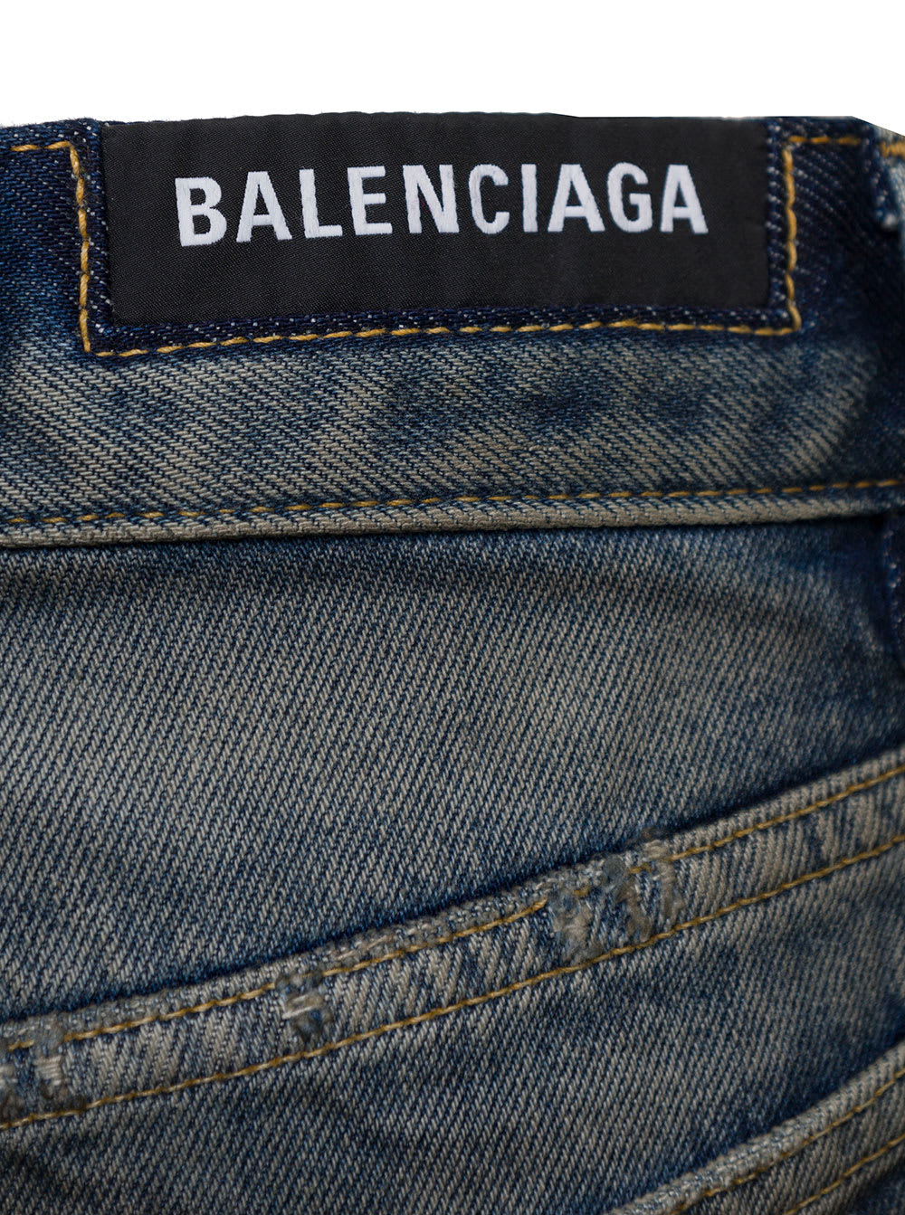 Shop Balenciaga Maxi Skirt Organic Blue Japanese Denim