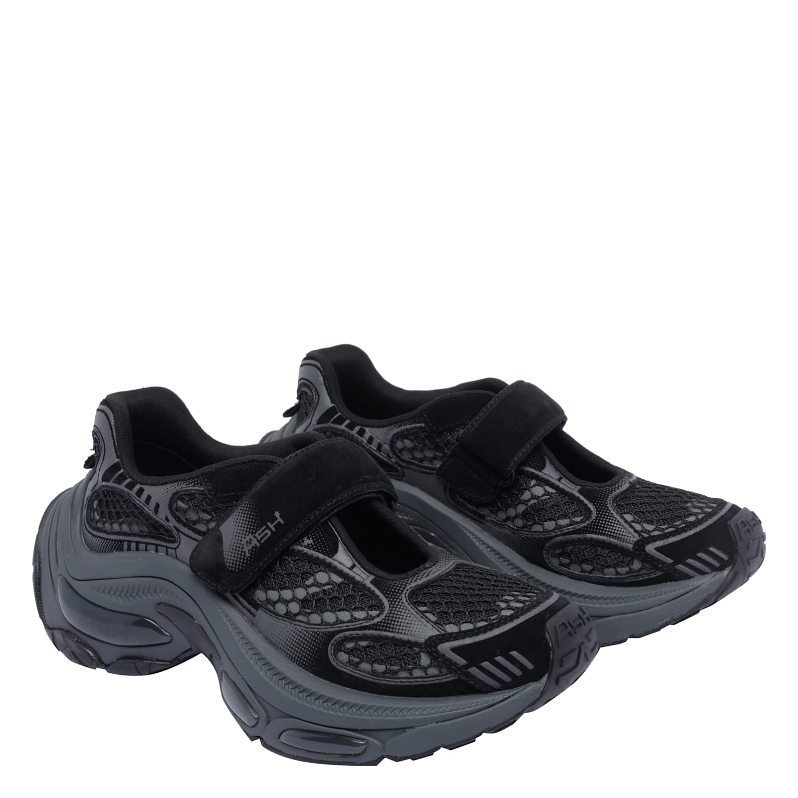 Ash Dragon Sneakers In Grey Suede And Fabric In Black