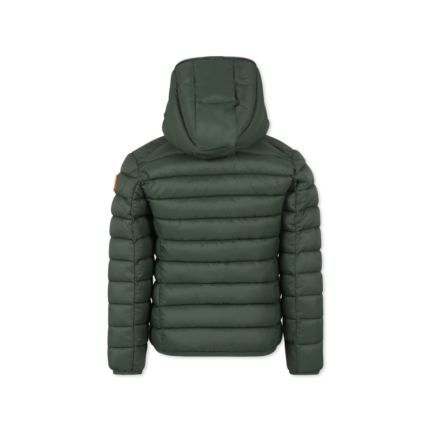 Save The Duck Green Down Jacket For Boy With Logo In Green