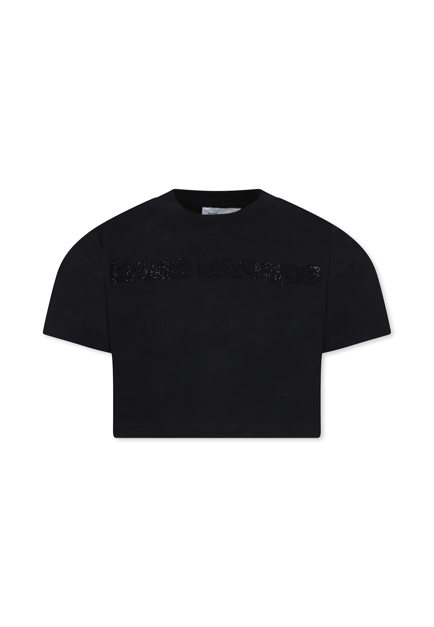 Marc Jacobs Black T-shirt For Girl With Logo In Black